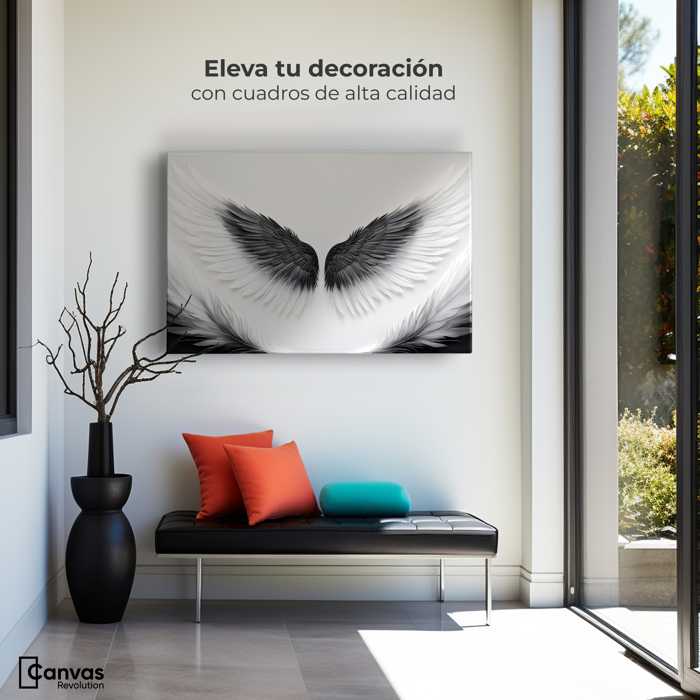 Foto 4 pulgar | Cuadro Alas De Ángel Canvas Ángel Vuelo Sagrado 90x60