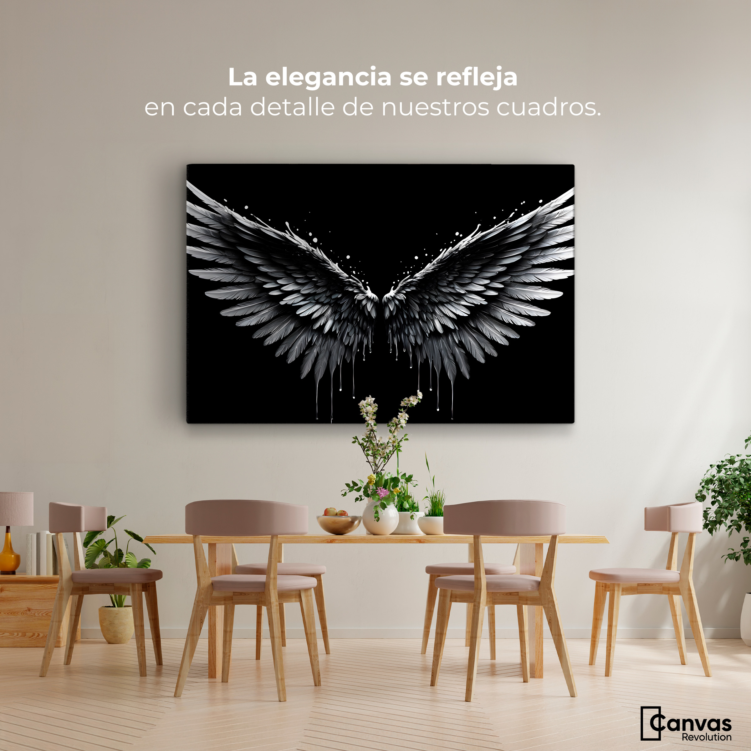 Foto 3 pulgar | Cuadro Alas De Ángel Canvas Alas Espléndidas 90x60