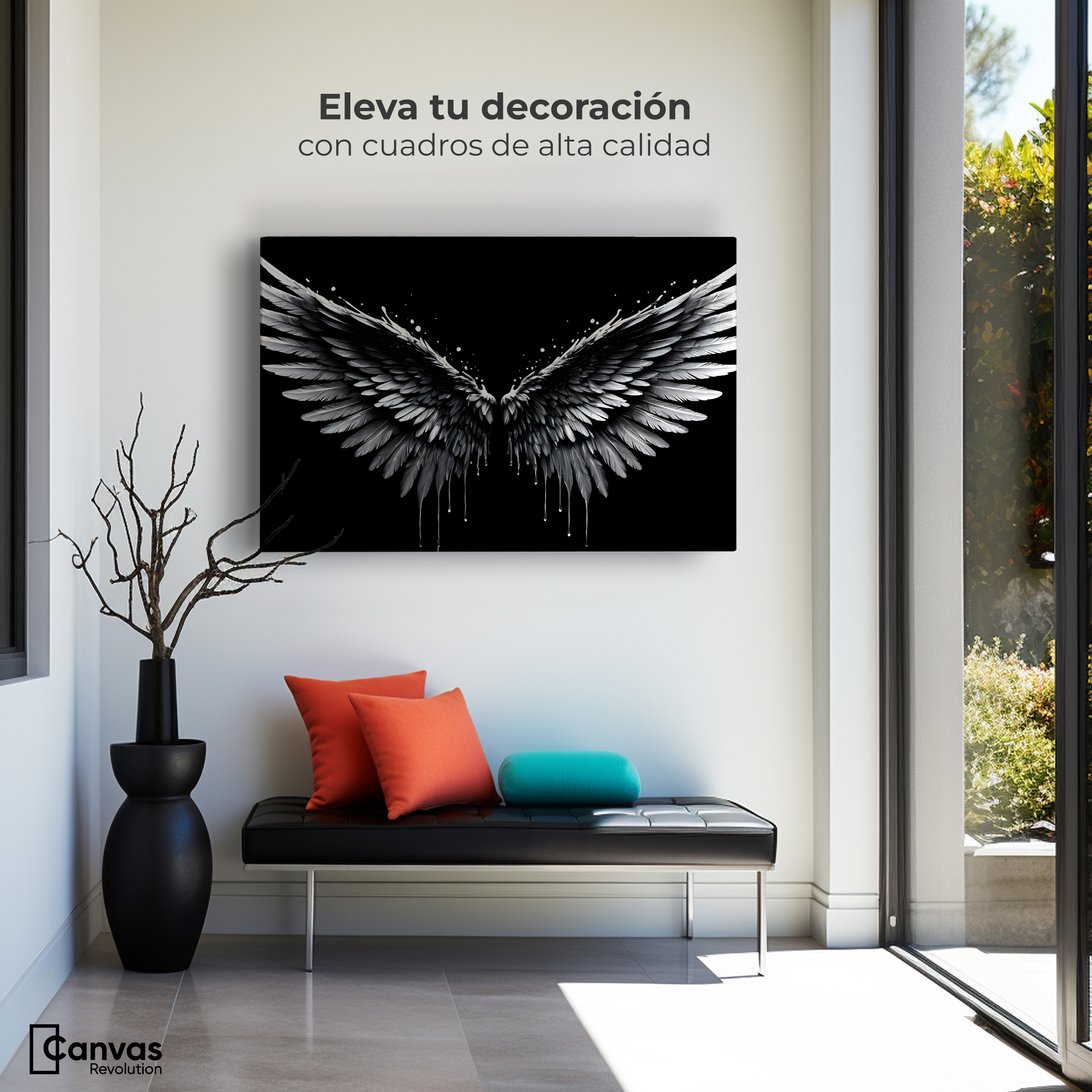 Foto 4 pulgar | Cuadro Alas De Ángel Canvas Alas Espléndidas 90x60