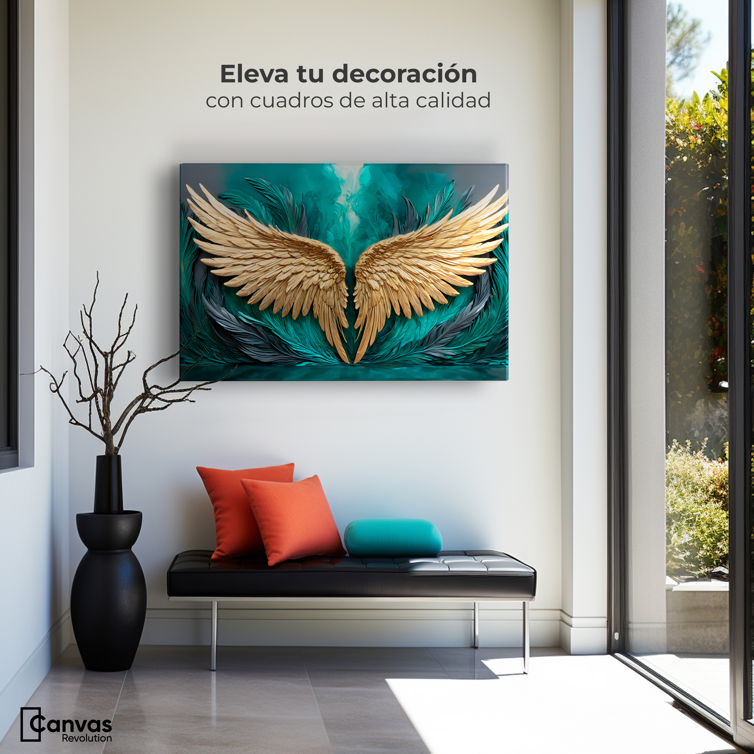 Foto 4 pulgar | Cuadro Alas De Ángel Canvas Alas Ángel Libre 90x60