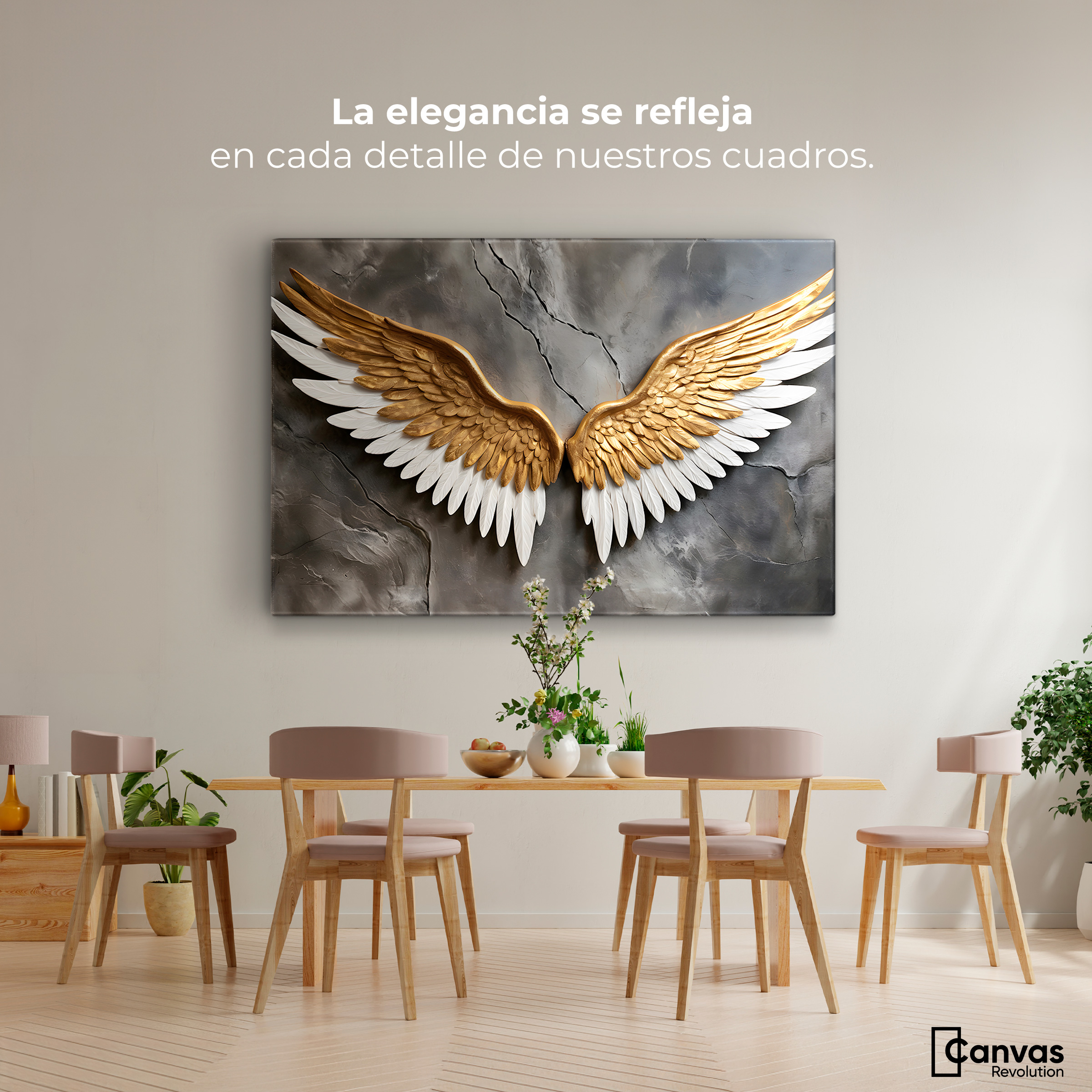 Foto 3 pulgar | Cuadro Alas De Ángel Canvas Alas Ángel Eterno 90x60