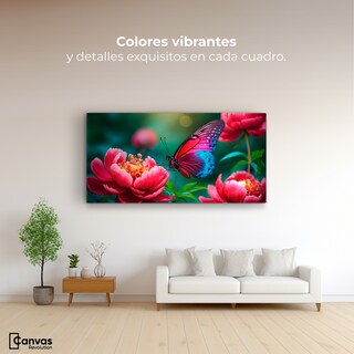 Foto 2 | Cuadro Mariposas Canvas Flor De Pasión 120x60