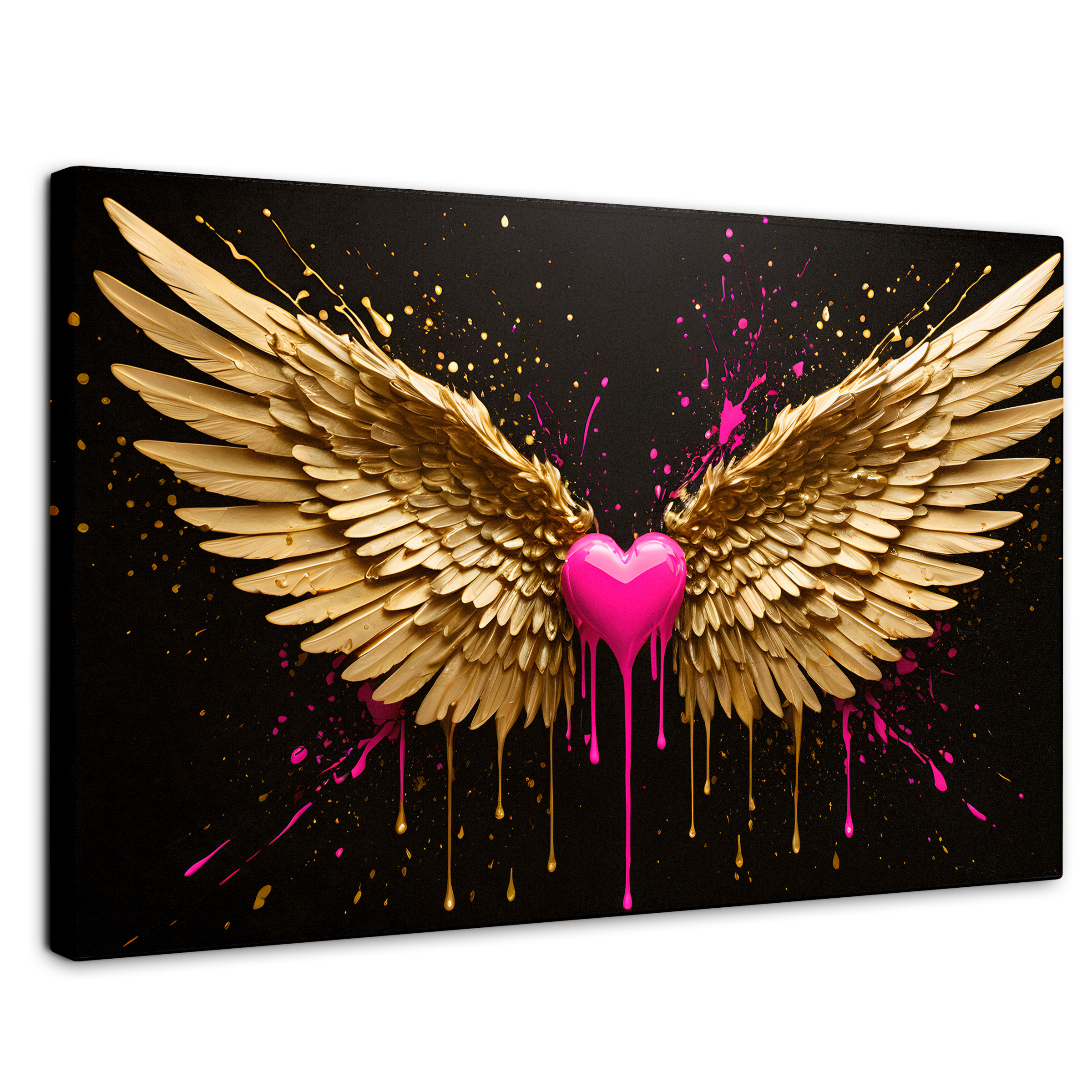 Foto 2 pulgar | Cuadro Alas De Ángel Canvas Corazón Divino 90x60