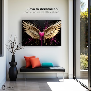 Foto 3 | Cuadro Alas De Ángel Canvas Corazón Divino 90x60