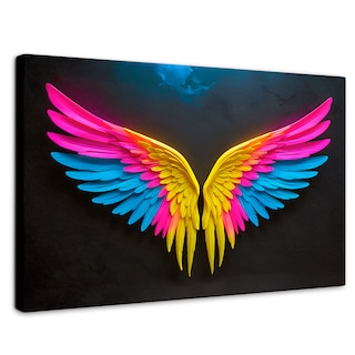 Foto 1 | Cuadro Alas De Ángel Canvas Alas Ángel Neon 90x60