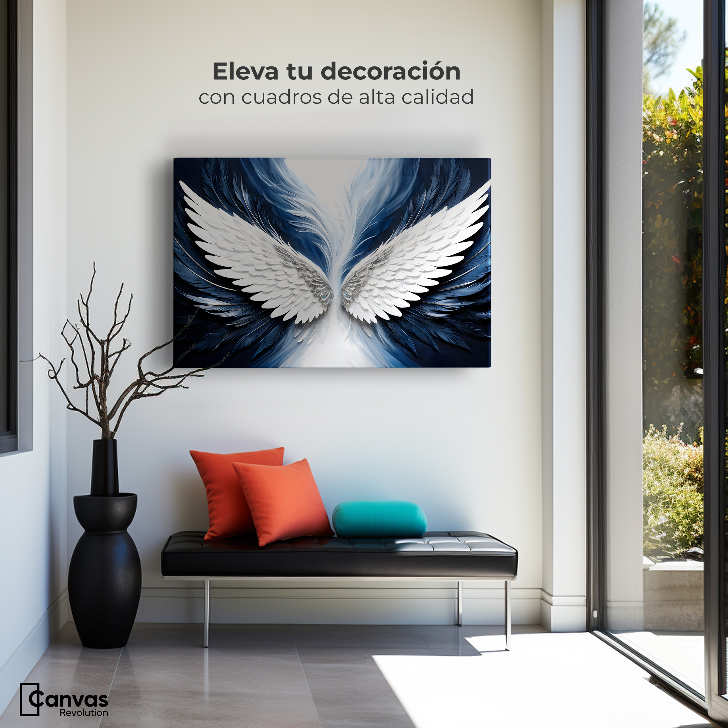Foto 4 pulgar | Cuadro Alas De Ángel Canvas Alas Ángel Marina 90x60