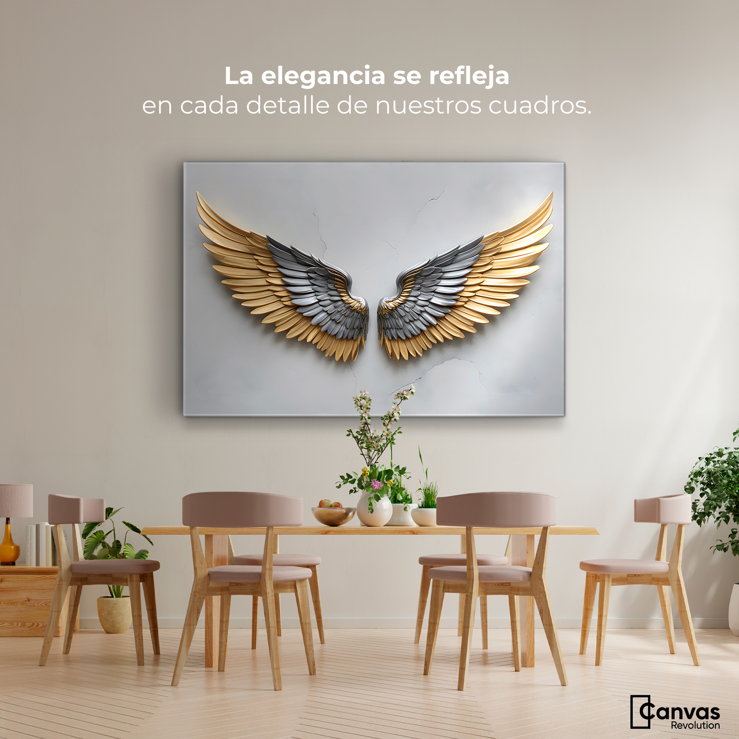 Foto 2 | Cuadro Alas De Ángel Canvas Alas Ángel Sereno 90x60