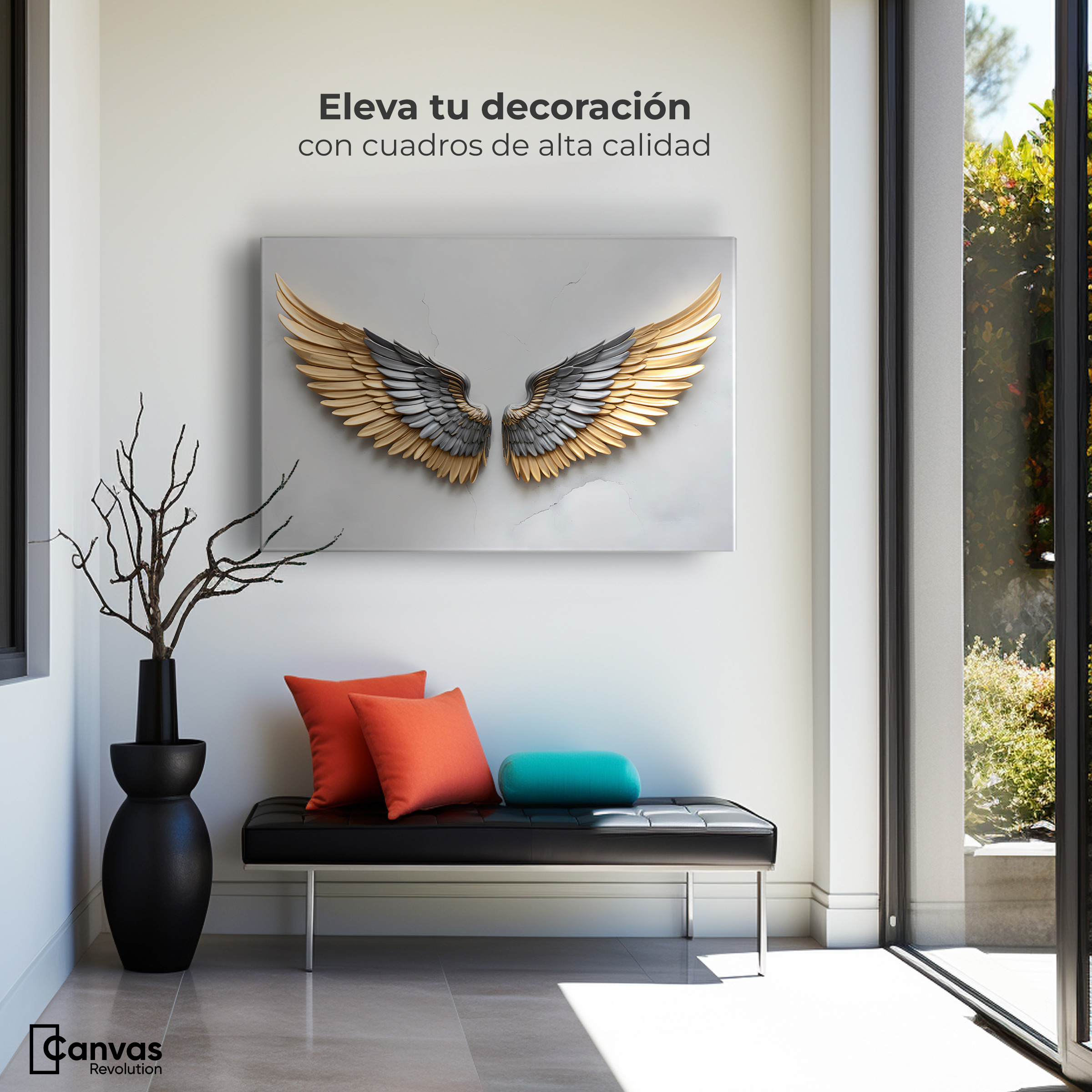 Foto 3 | Cuadro Alas De Ángel Canvas Alas Ángel Sereno 90x60