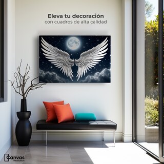 Foto 3 | Cuadro Alas De Ángel Canvas Plumas Del Alma 90x60