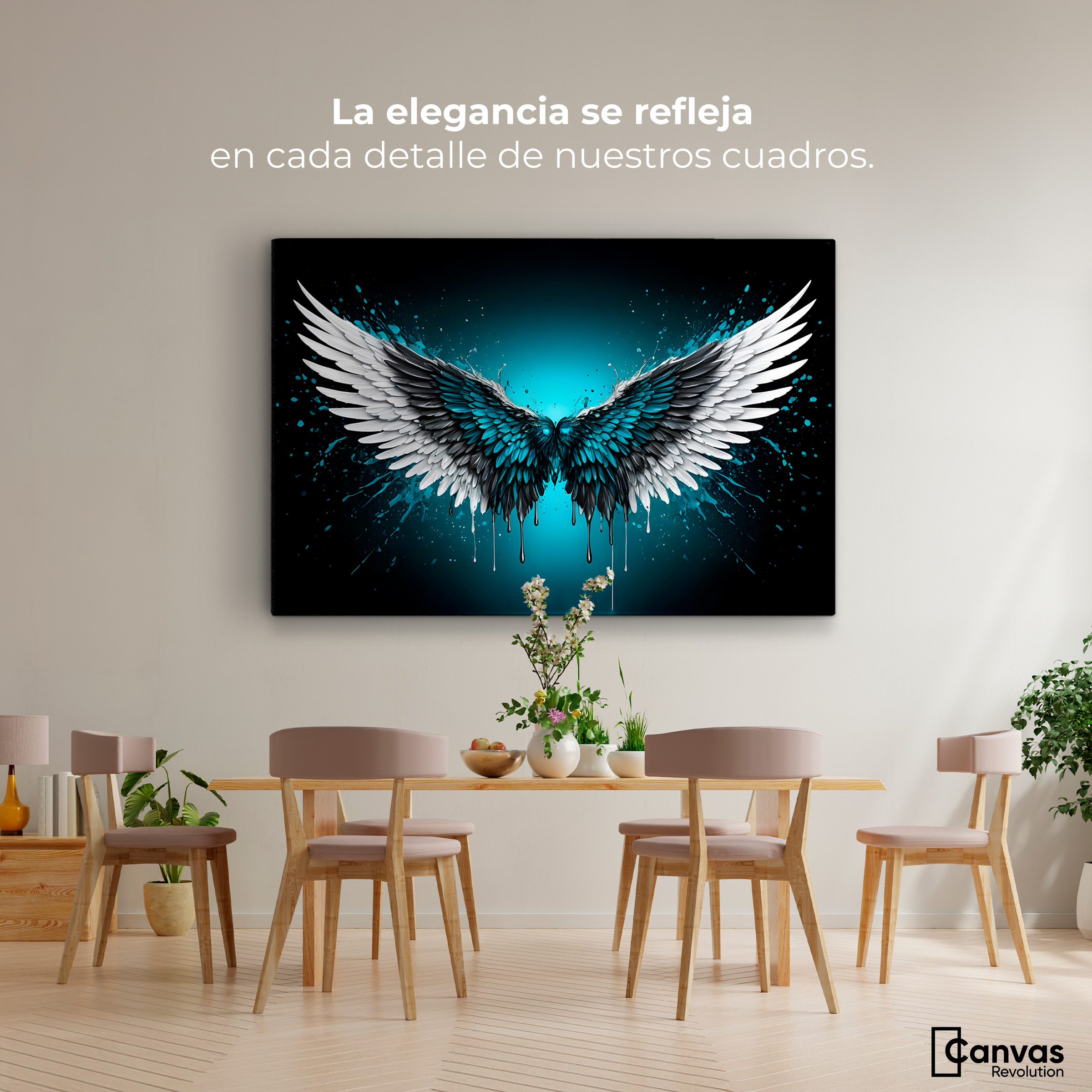 Foto 3 pulgar | Cuadro Alas De Ángel Canvas Alas Ángel Vuelo 90x60