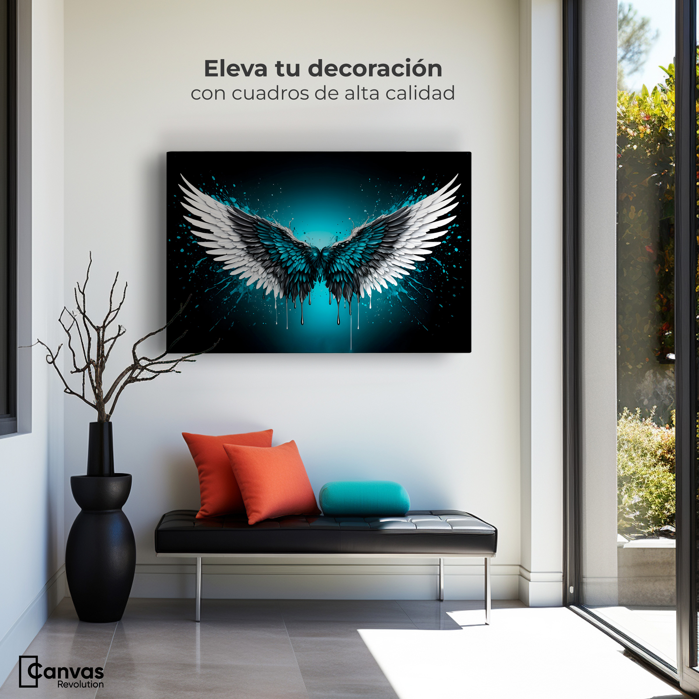 Foto 4 pulgar | Cuadro Alas De Ángel Canvas Alas Ángel Vuelo 90x60