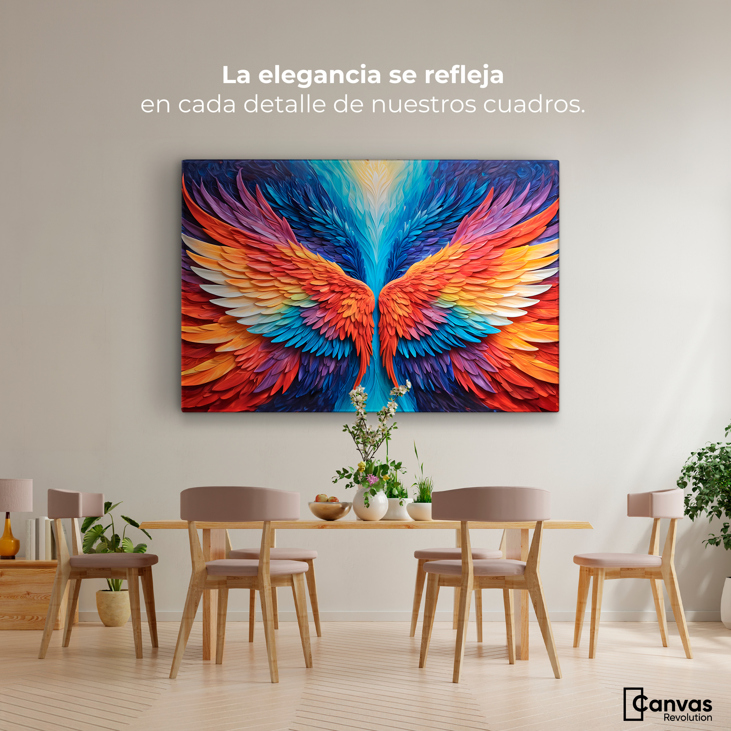 Foto 3 pulgar | Cuadro Alas De Ángel Canvas Alas Ángel Guardián 90x60