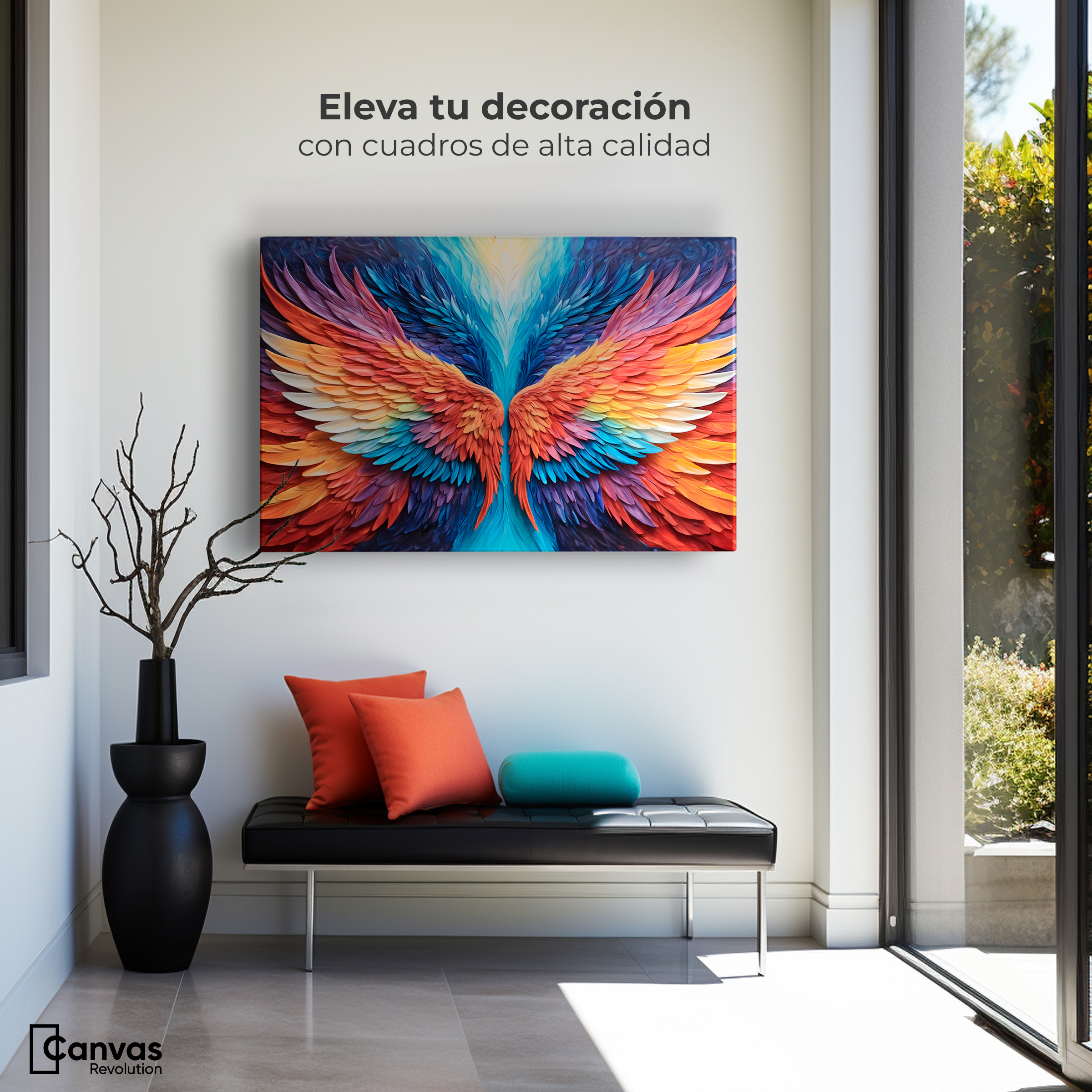 Foto 4 pulgar | Cuadro Alas De Ángel Canvas Alas Ángel Guardián 90x60