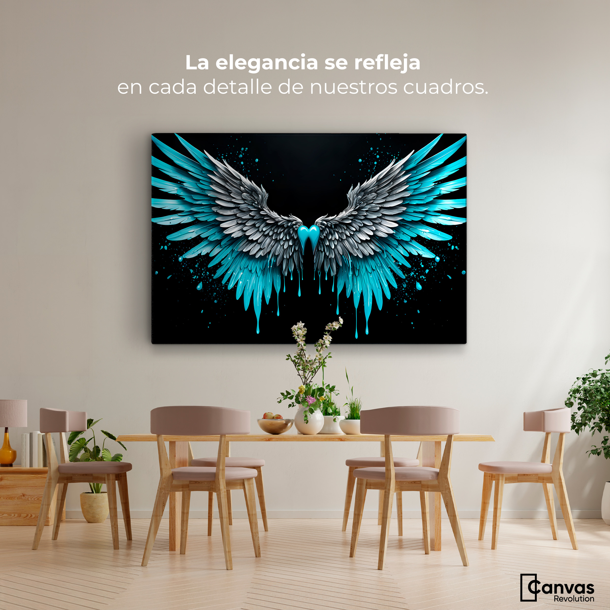Foto 3 pulgar | Cuadro Alas De Ángel Canvas Esencia De Ángeles 90x60