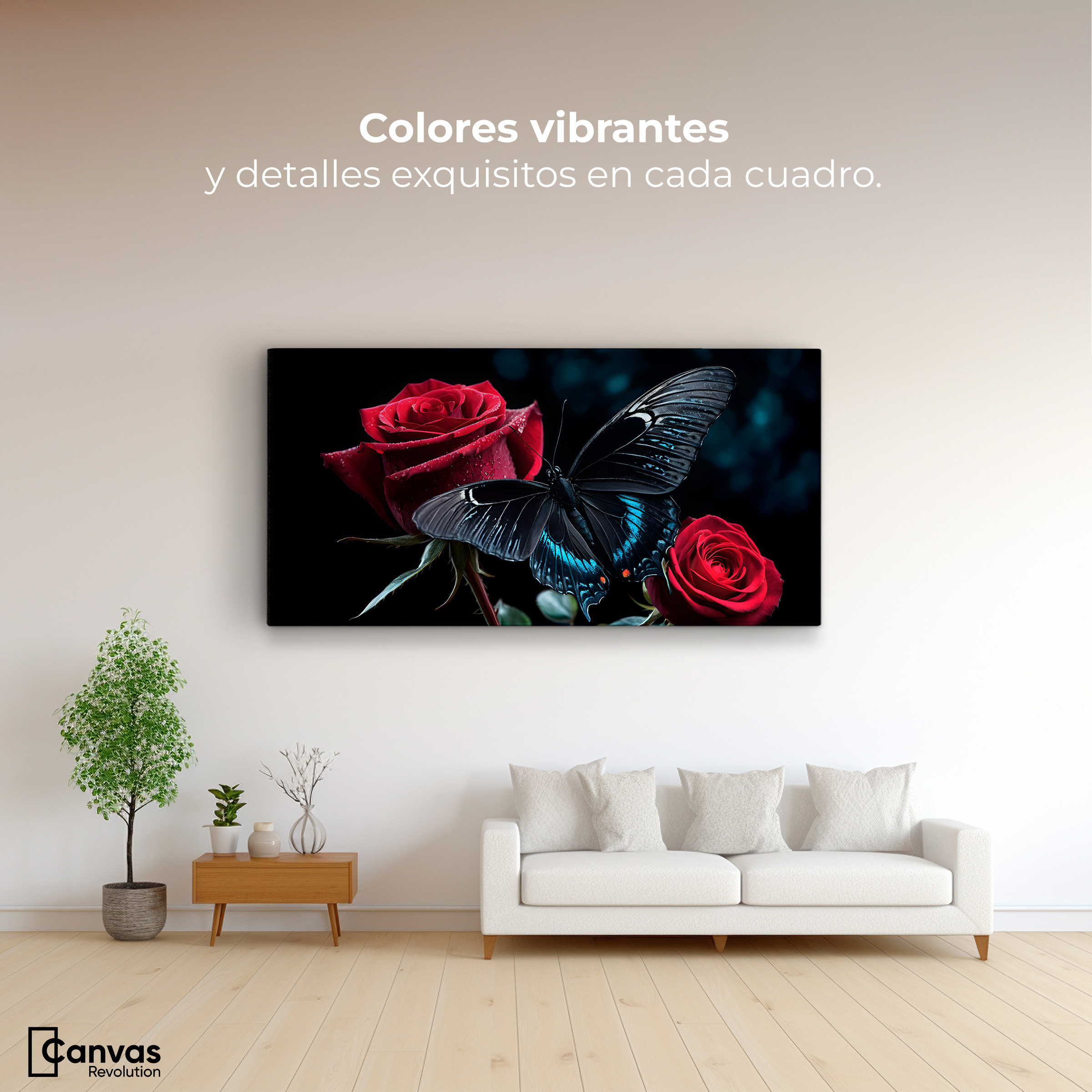 Foto 2 | Cuadro Mariposas Canvas Mariposa Nocturna 120x60