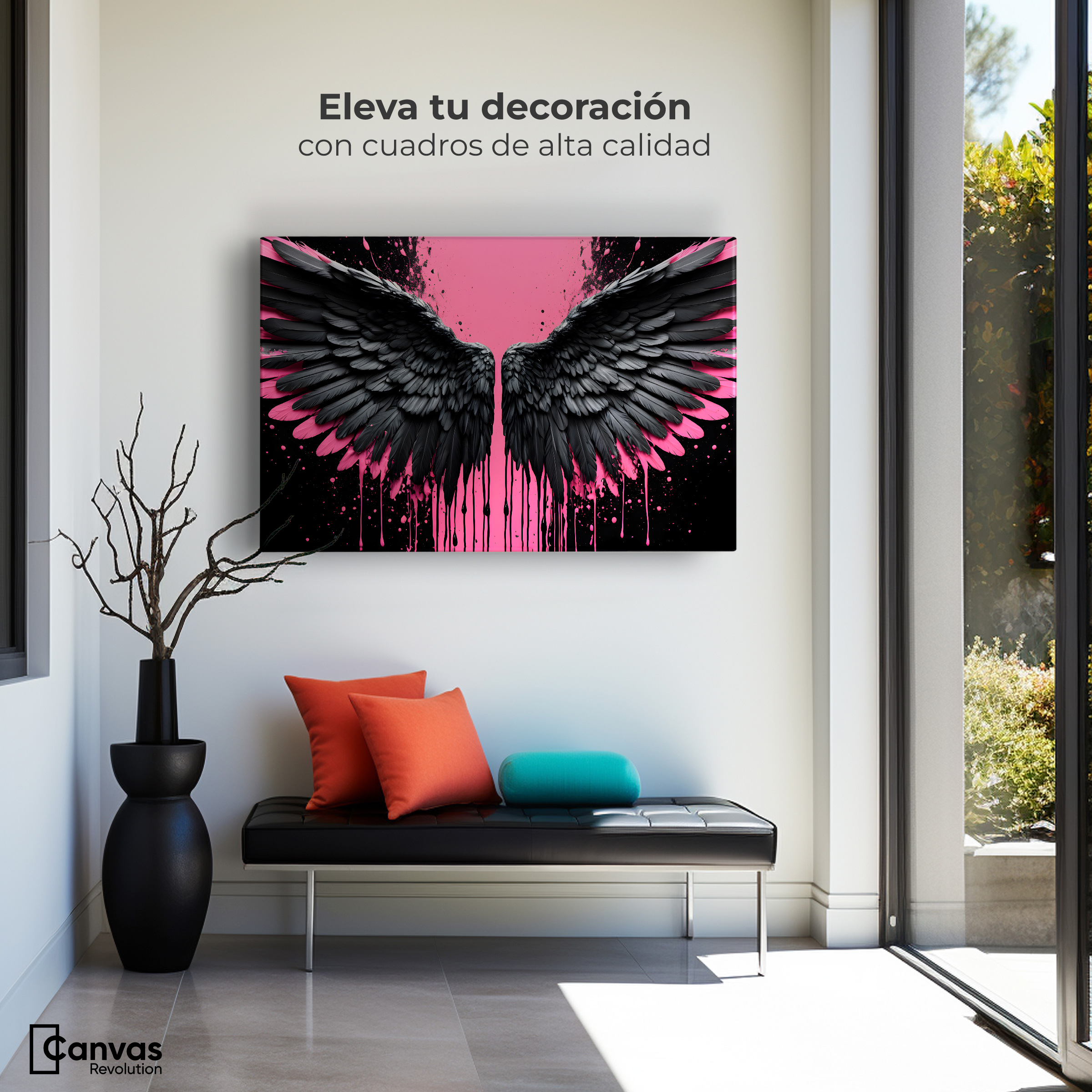 Foto 4 pulgar | Cuadro Alas De Ángel Canvas Alas De Esperanza 90x60