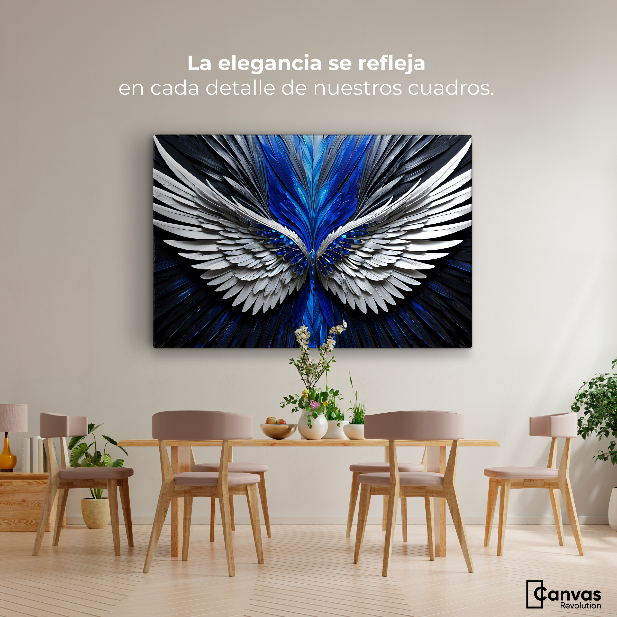 Foto 3 pulgar | Cuadro Alas De Ángel Canvas Alas Ángel Energía 90x60