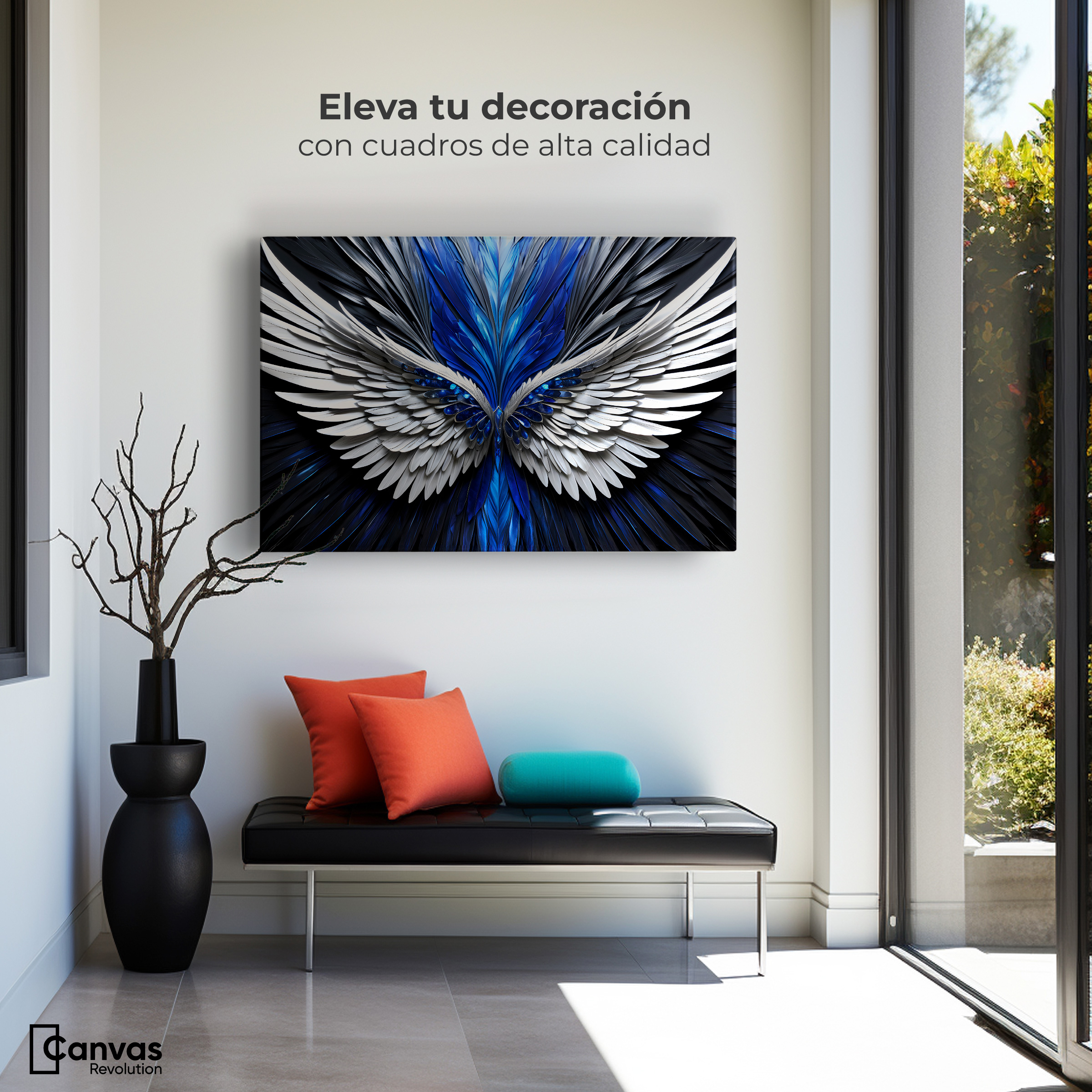 Foto 4 pulgar | Cuadro Alas De Ángel Canvas Alas Ángel Energía 90x60