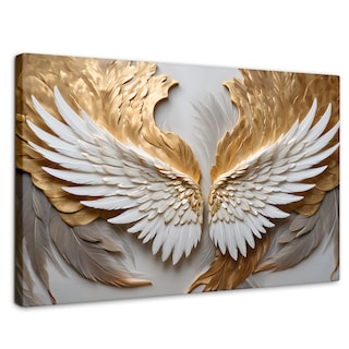 Foto 1 | Cuadro Alas De Ángel Canvas Alas Plumas Doradas 90x60