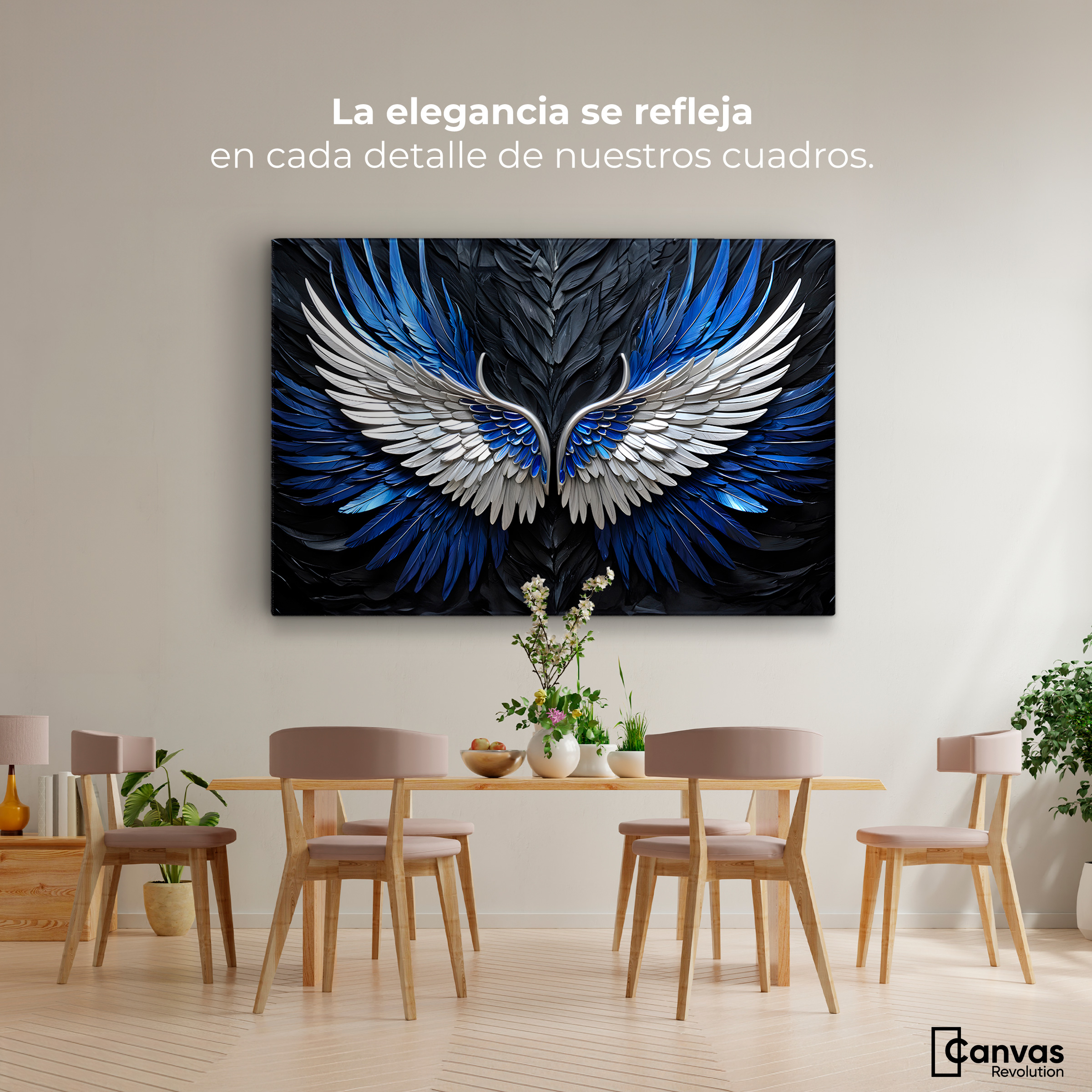 Foto 3 pulgar | Cuadro Alas De Ángel Canvas Alas Ángel Cósmico 90x60