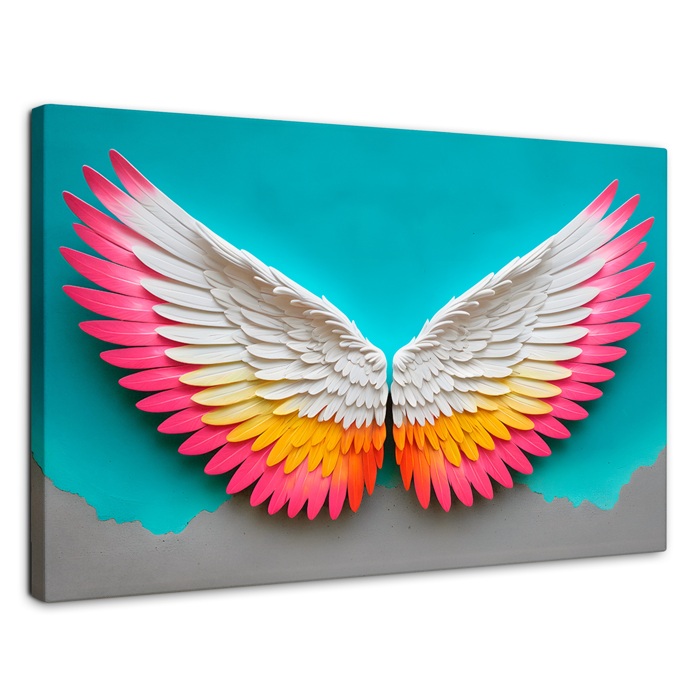 Cuadro Alas De Ángel Canvas Ángel Resplandor 90x60 $995