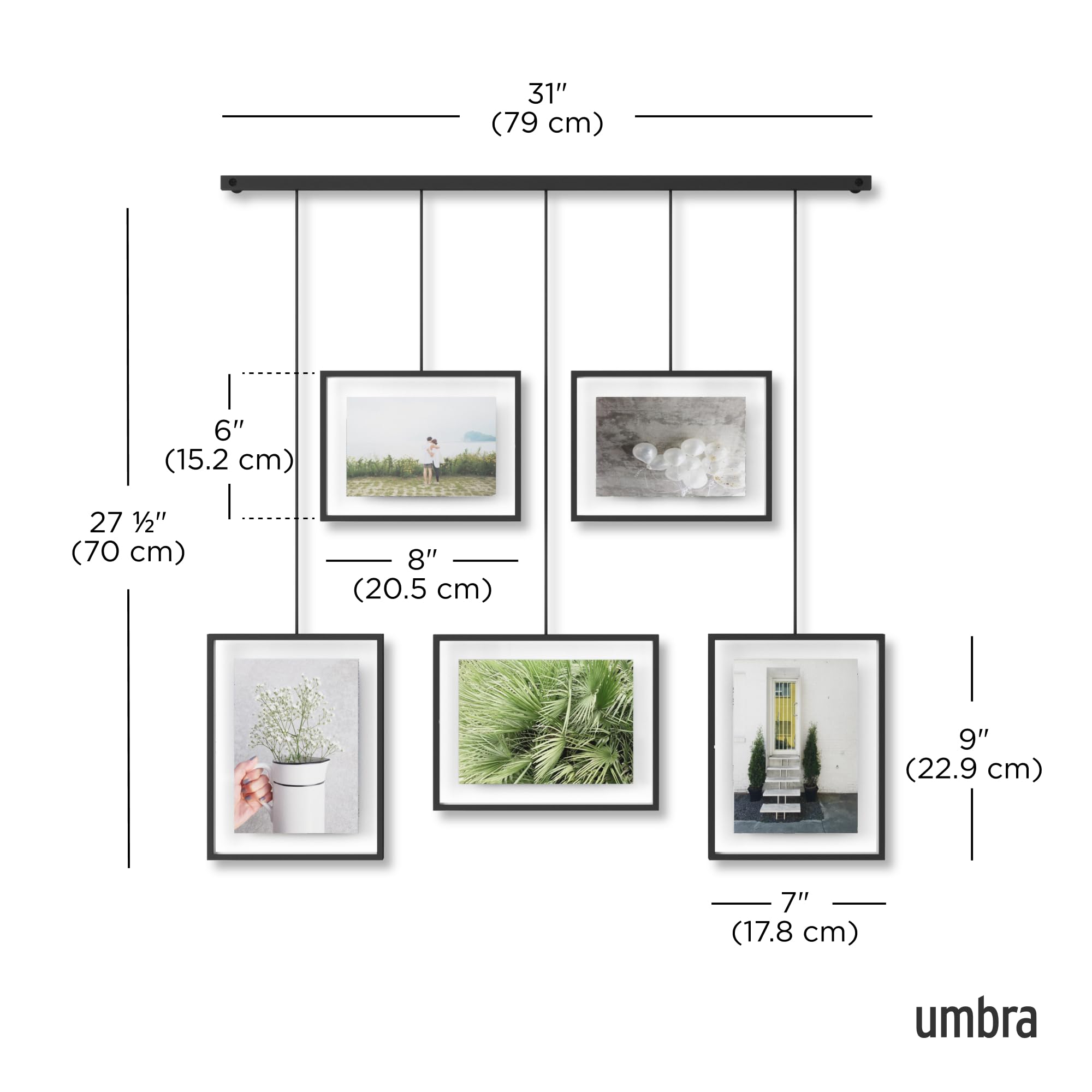 Foto 4 pulgar | Set De 5 Marcos Para Fotos Umbra Exhibit, Color Negro - Venta Internacional.