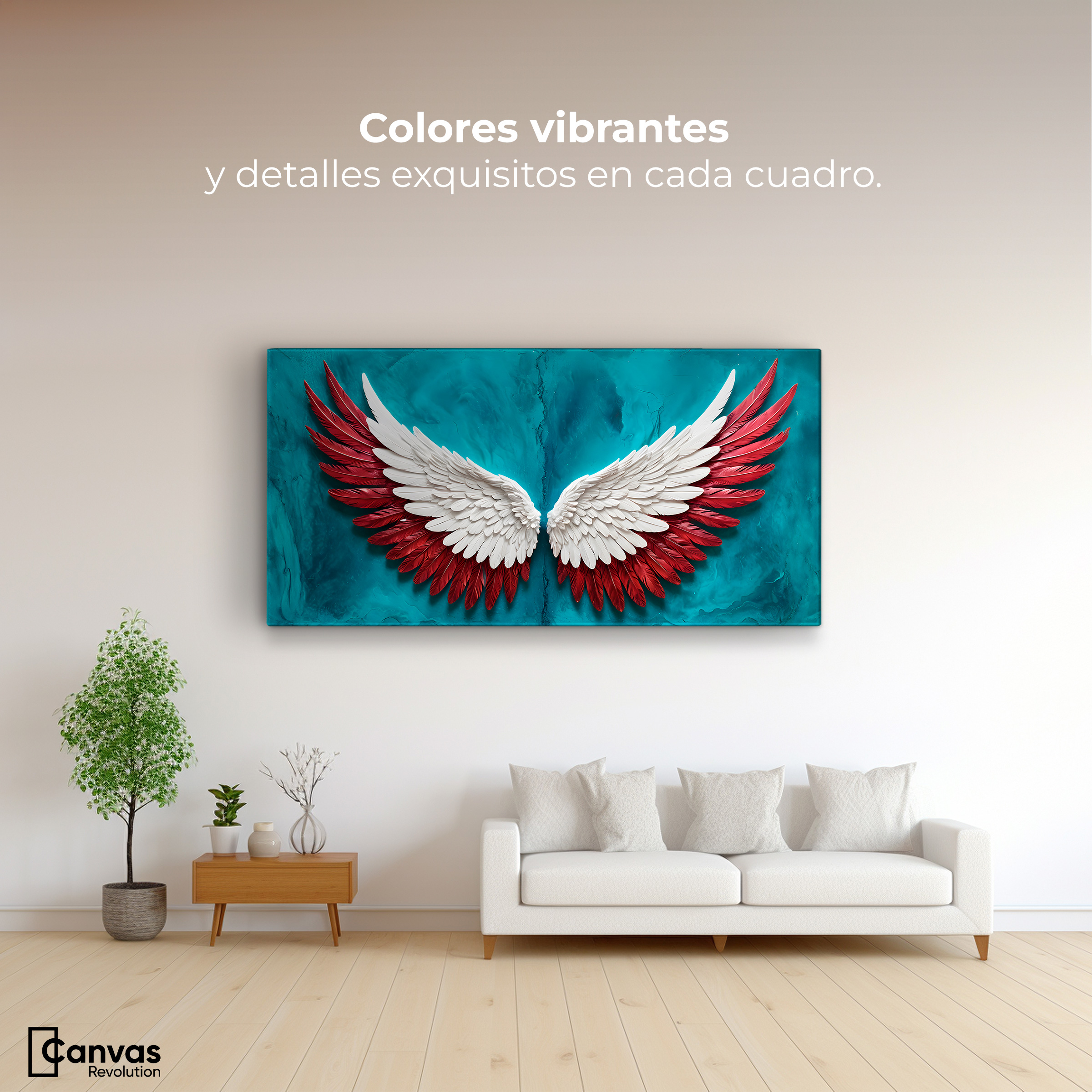 Foto 3 pulgar | Cuadro Alas De Ángel Canvas Ángel Vuelo Puro 120x60