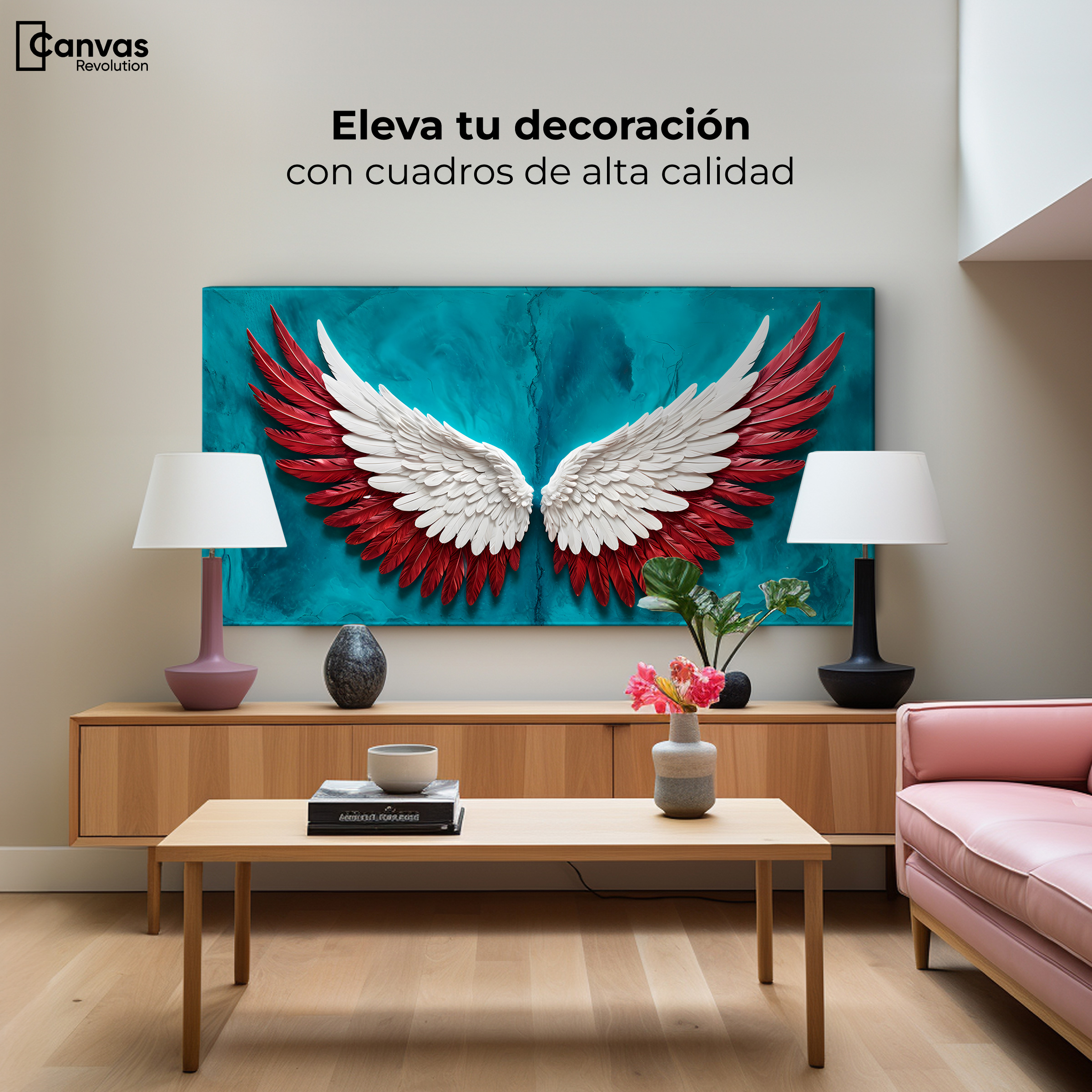 Foto 4 pulgar | Cuadro Alas De Ángel Canvas Ángel Vuelo Puro 120x60