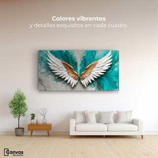 Foto 2 | Cuadro Alas De Ángel Canvas Alas Ángel Aqua 120x60