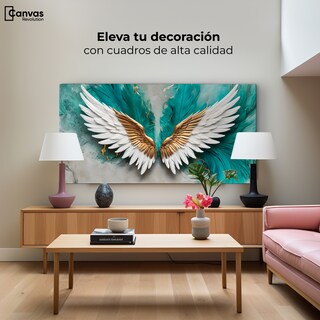 Foto 3 | Cuadro Alas De Ángel Canvas Alas Ángel Aqua 120x60