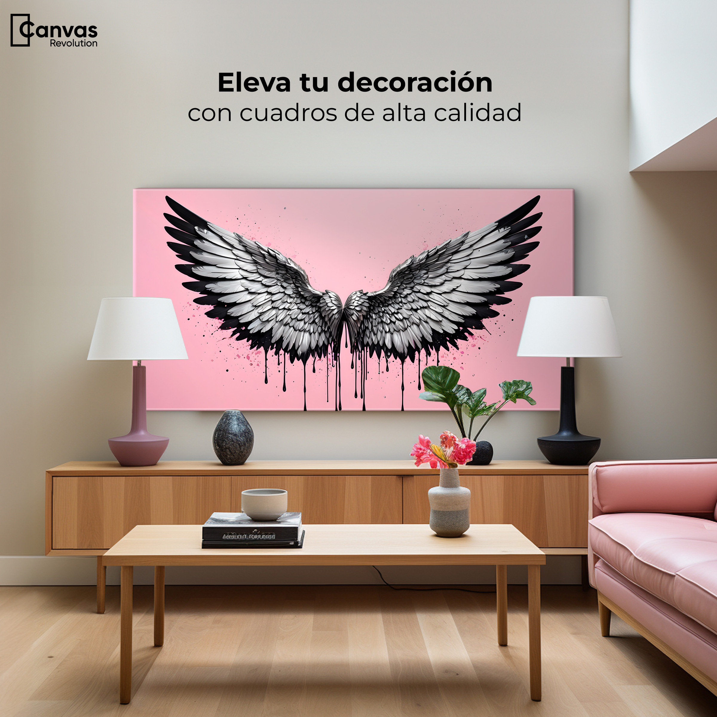 Foto 3 | Cuadro Alas De Ángel Canvas Luz De Ángeles 120x60