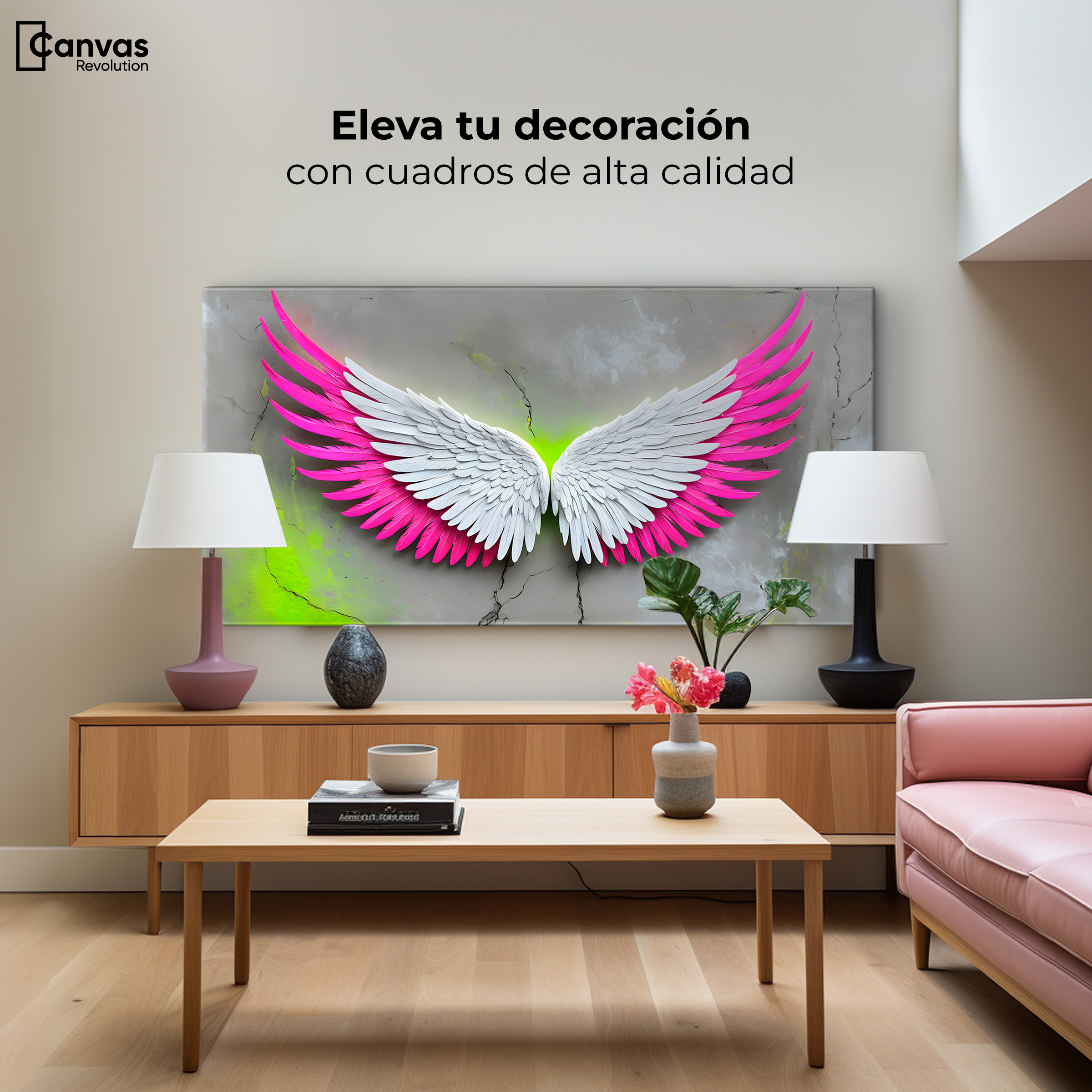 Foto 4 pulgar | Cuadro Alas De Ángel Canvas Alas Vuelo Intenso 120x60