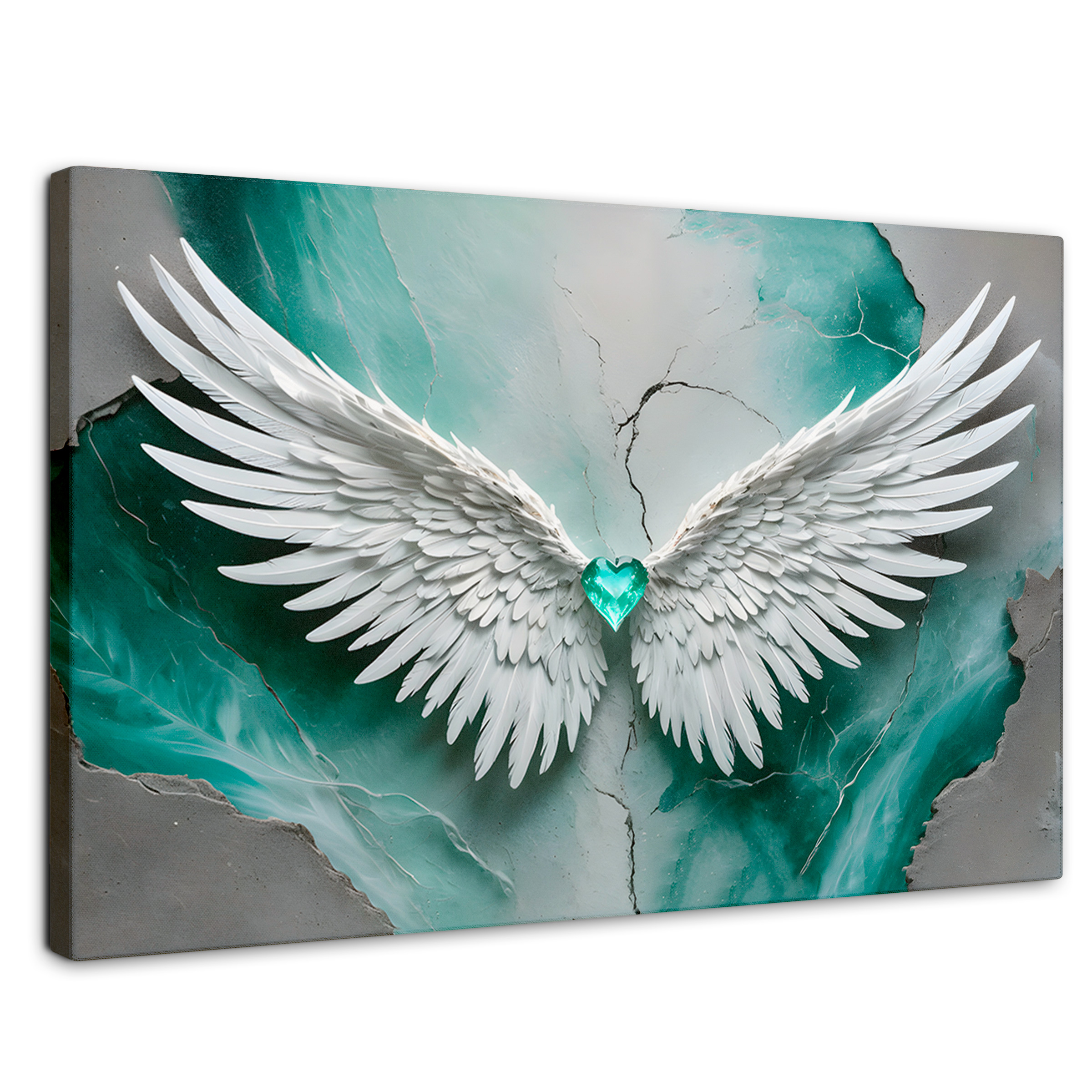 Foto 2 pulgar | Cuadro Alas De Ángel Canvas Alas Vida Esmeralda 90x60