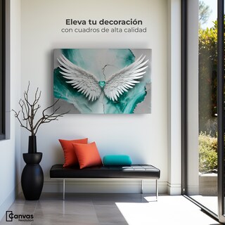 Foto 3 | Cuadro Alas De Ángel Canvas Alas Vida Esmeralda 90x60