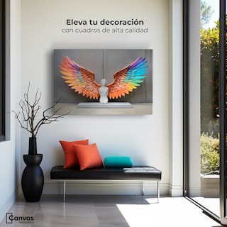 Foto 3 | Cuadro Alas De Ángel Canvas Alas Espíritu Real 90x60