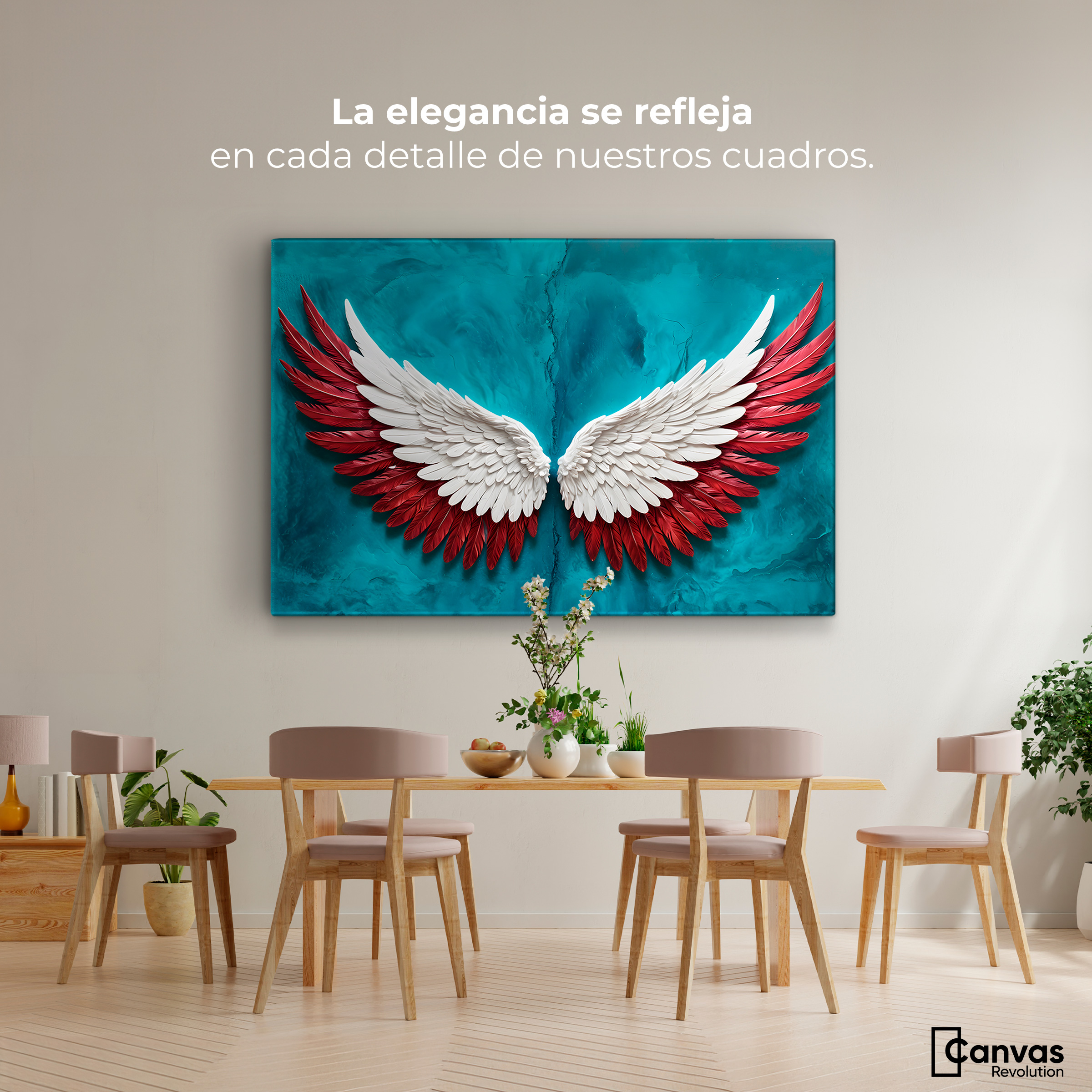 Foto 3 pulgar | Cuadro Alas De Ángel Canvas Ángel Vuelo Puro 90x60