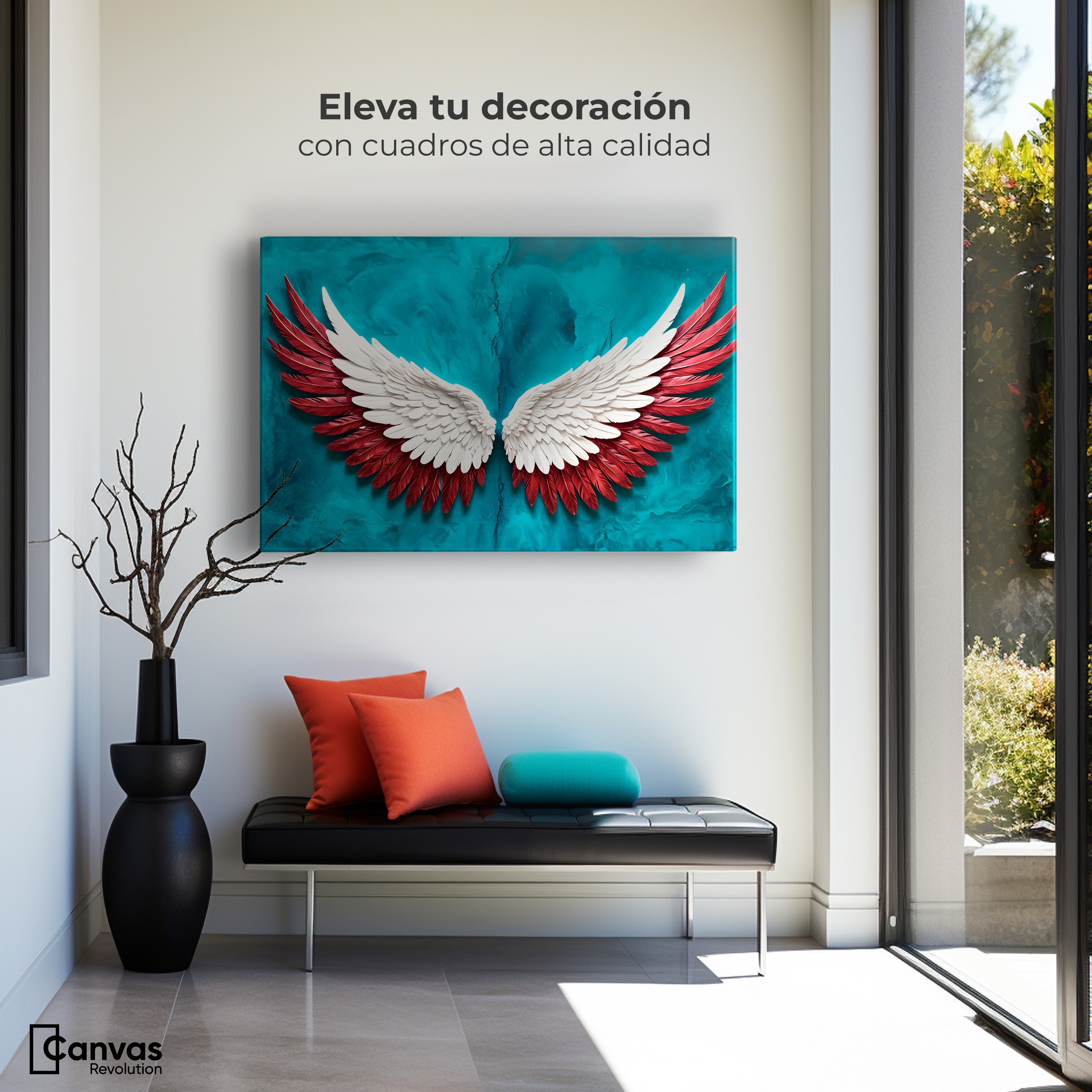 Foto 4 pulgar | Cuadro Alas De Ángel Canvas Ángel Vuelo Puro 90x60
