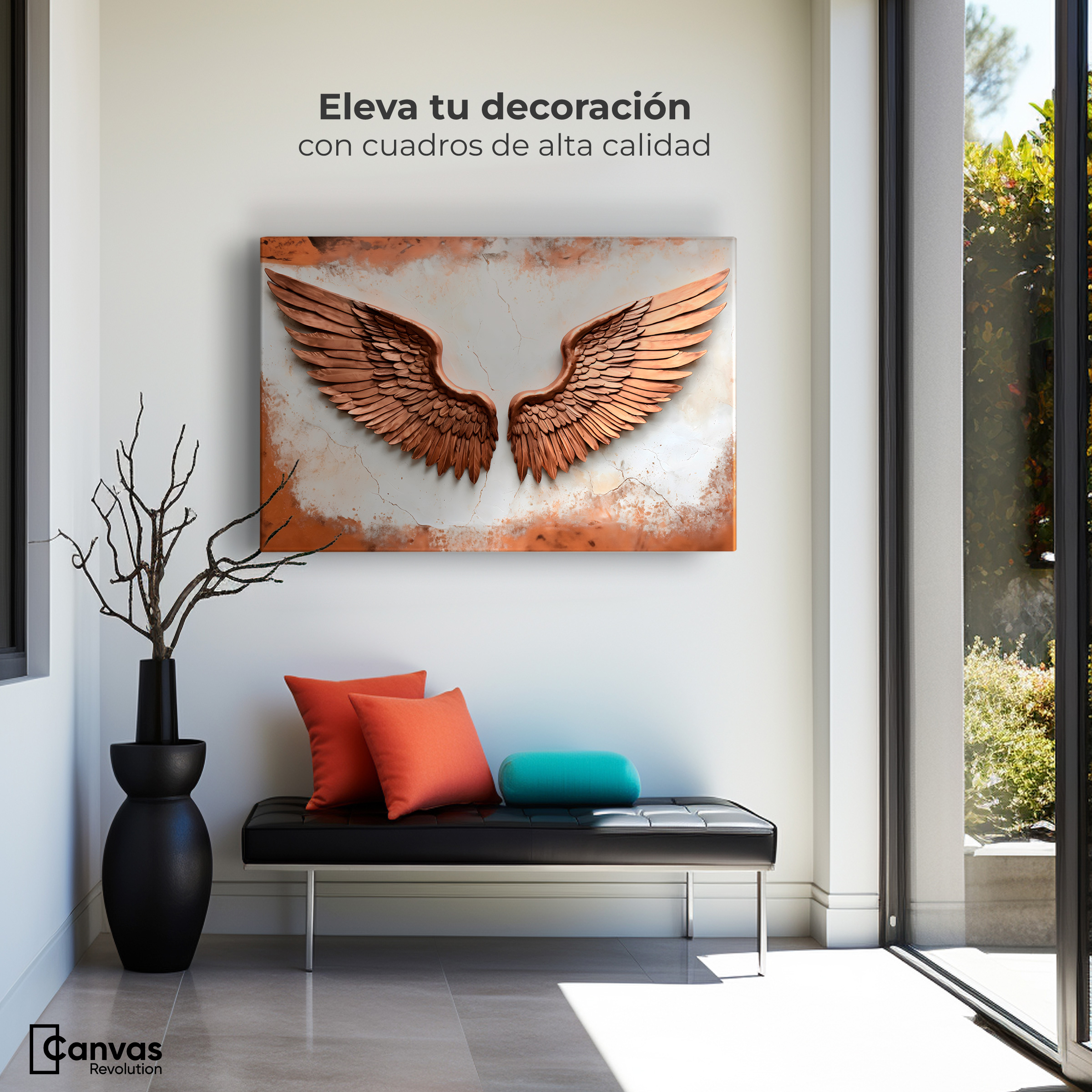 Foto 4 pulgar | Cuadro Alas De Ángel Canvas Alas Ángel Sublime 90x60