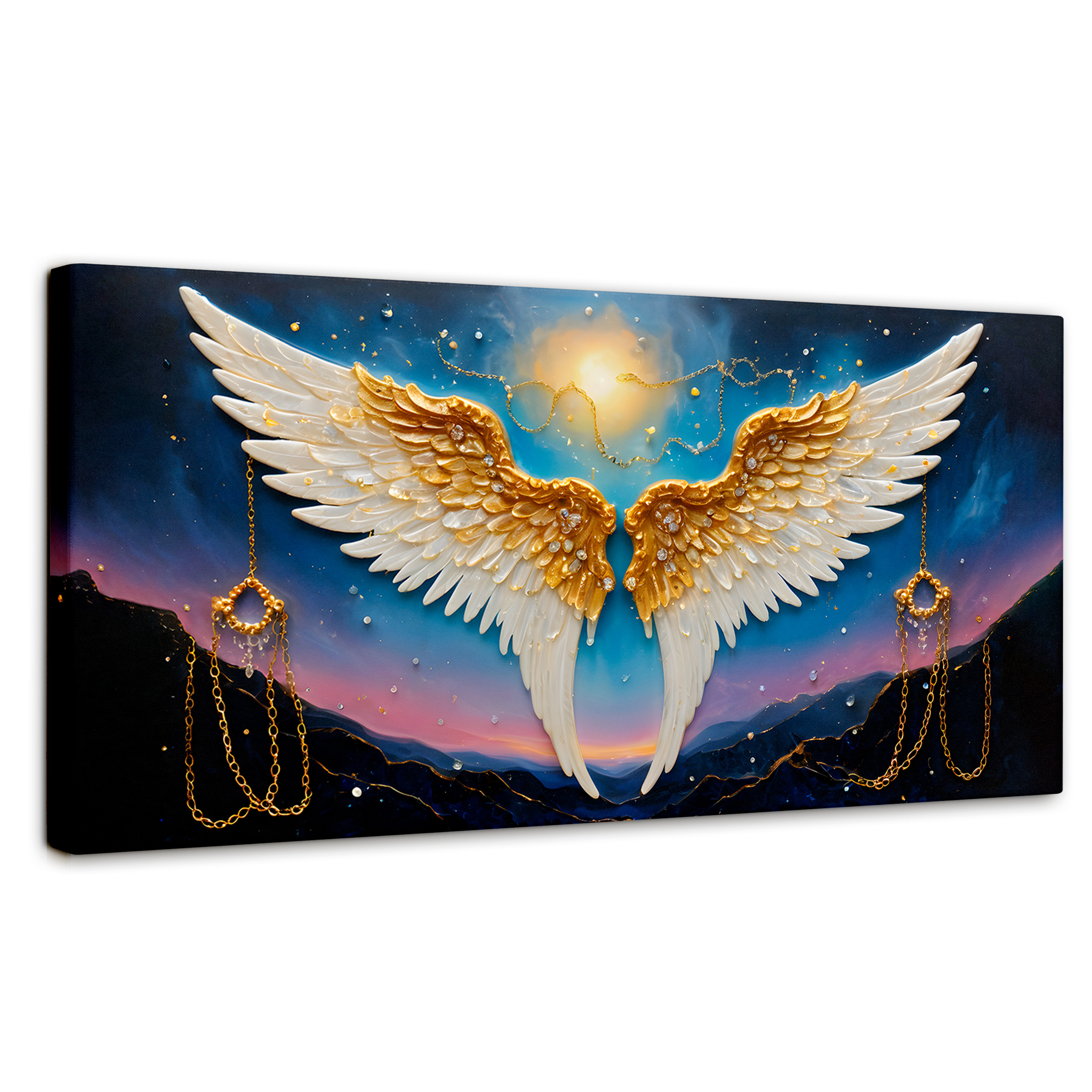 Foto 2 pulgar | Cuadro Alas De Ángel Canva Plumas Eternas 120x60