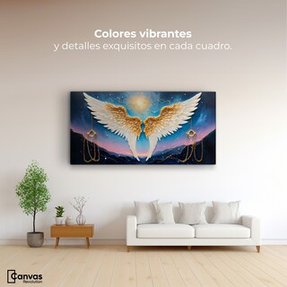 Foto 2 | Cuadro Alas De Ángel Canva Plumas Eternas 120x60