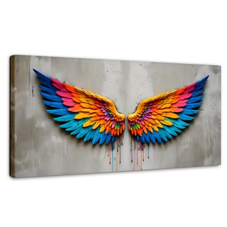 Foto 1 | Cuadro Alas De Ángel Canvas Alas Ángel Arcoiris 120x60