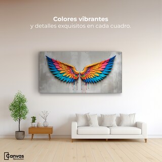 Foto 2 | Cuadro Alas De Ángel Canvas Alas Ángel Arcoiris 120x60