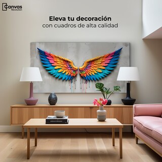 Foto 3 | Cuadro Alas De Ángel Canvas Alas Ángel Arcoiris 120x60