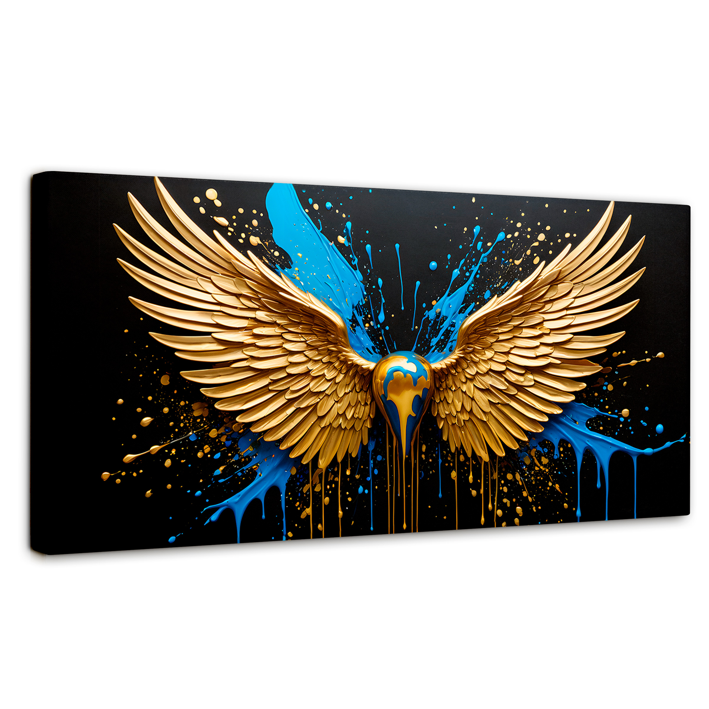 Foto 1 | Cuadro Alas De Ángel Canvas Alas Ángel Dorado 120x60