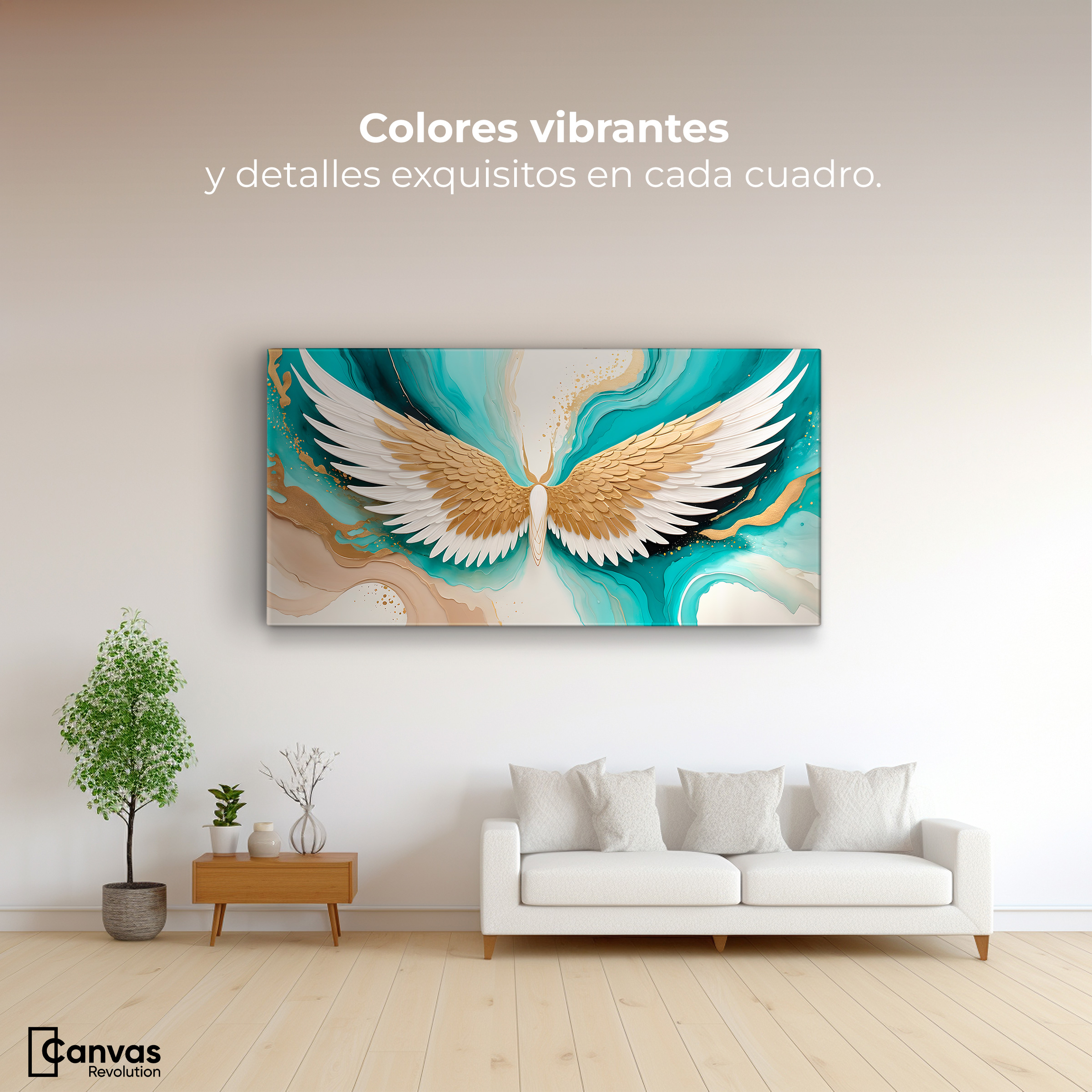 Foto 3 pulgar | Cuadro Alas De Ángel Canvas Alas Ángel Deco 120x60