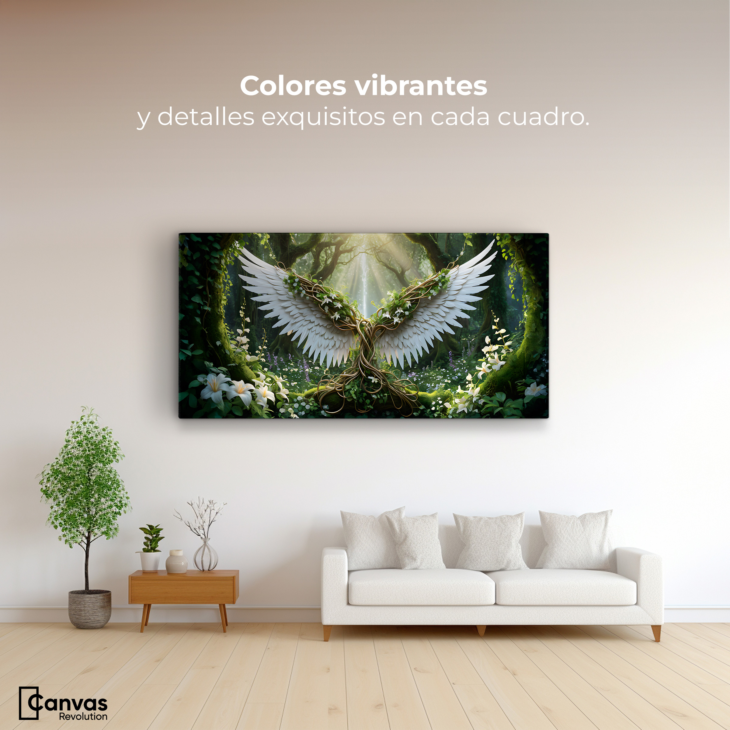 Foto 3 pulgar | Cuadro Alas De Ángel Canvas Alas De La Jungla 120x60