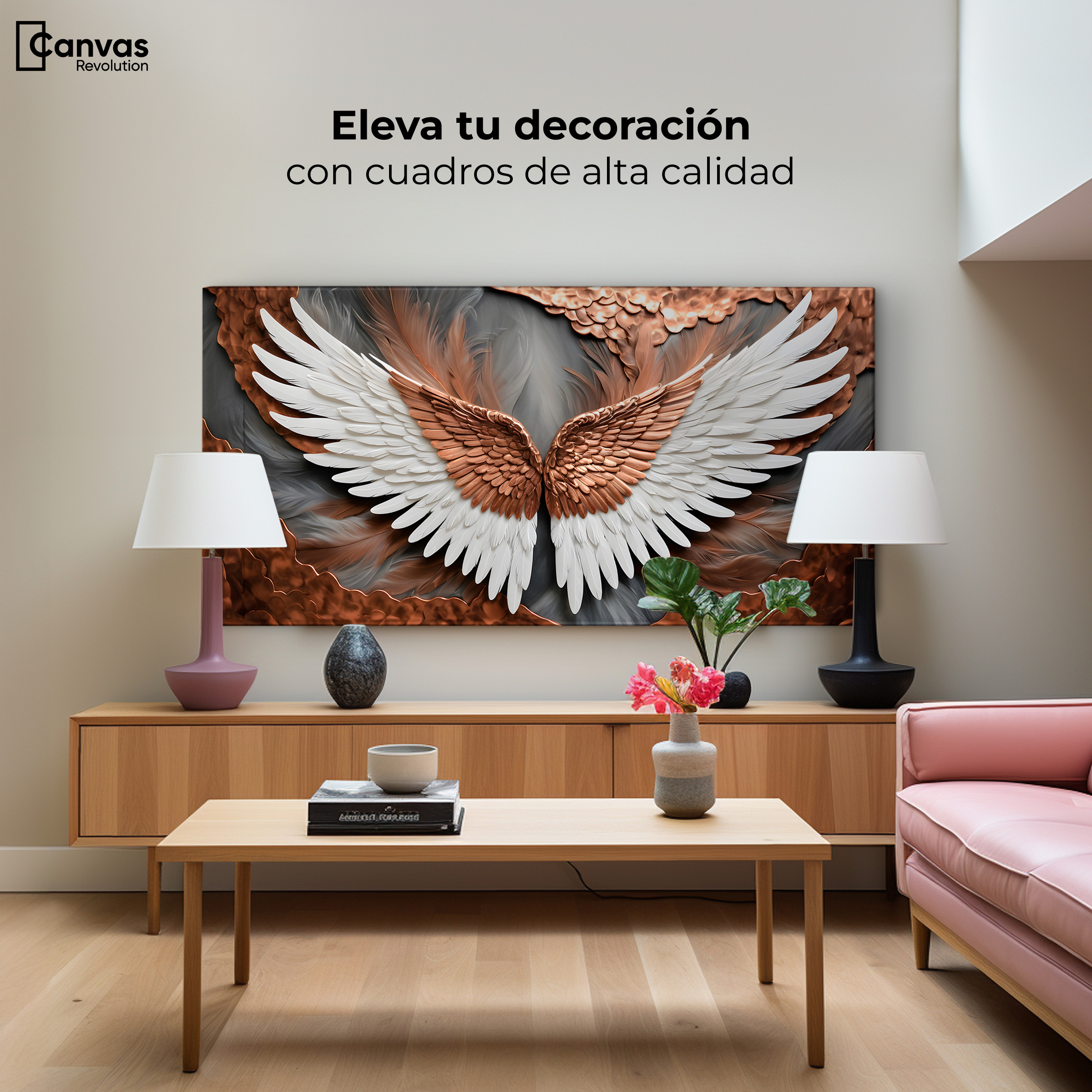 Foto 4 pulgar | Cuadro Alas De Ángel Canvas Alas De Eternidad 120x60