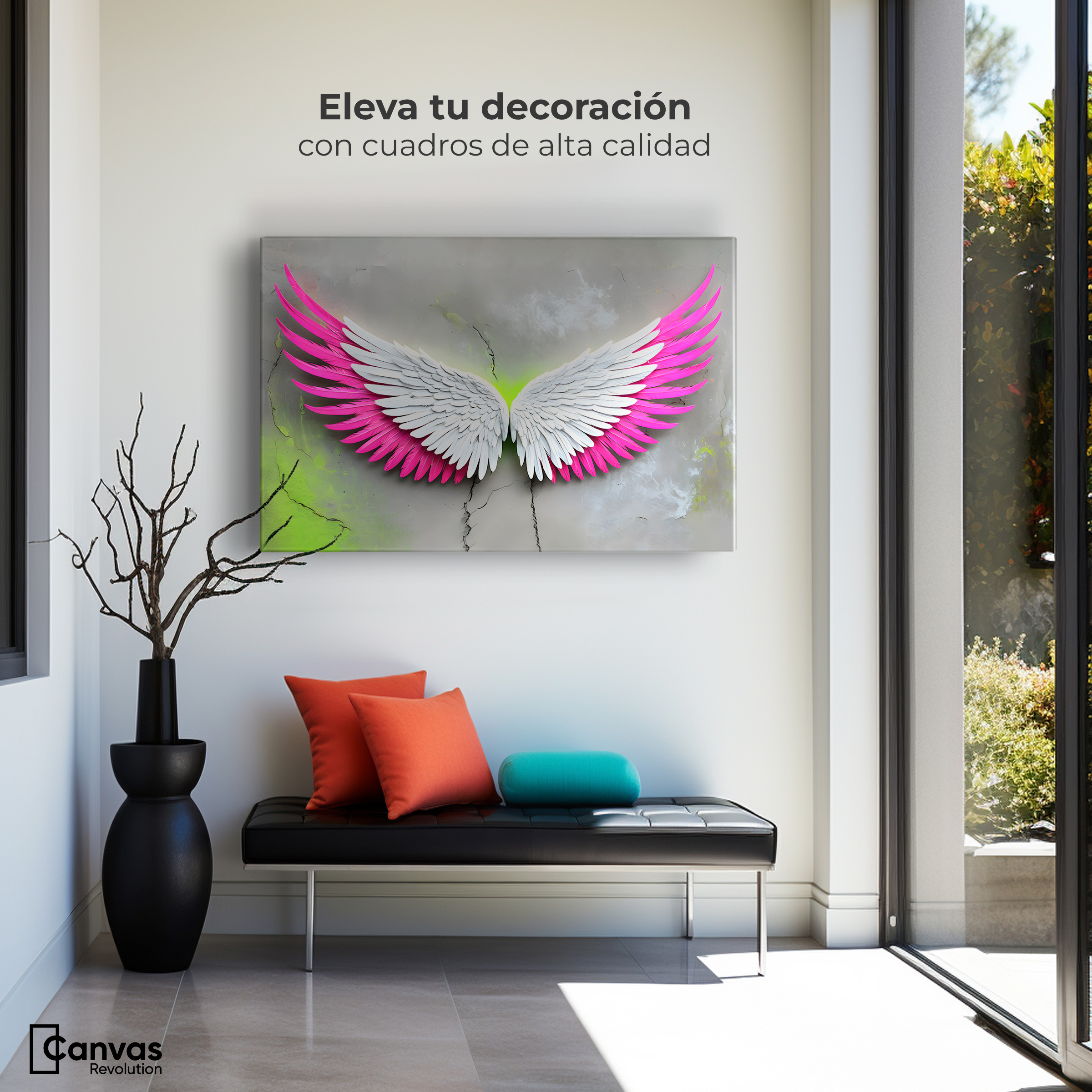 Foto 4 pulgar | Cuadro Alas De Ángel Canvas Alas Vuelo Intenso 90x60