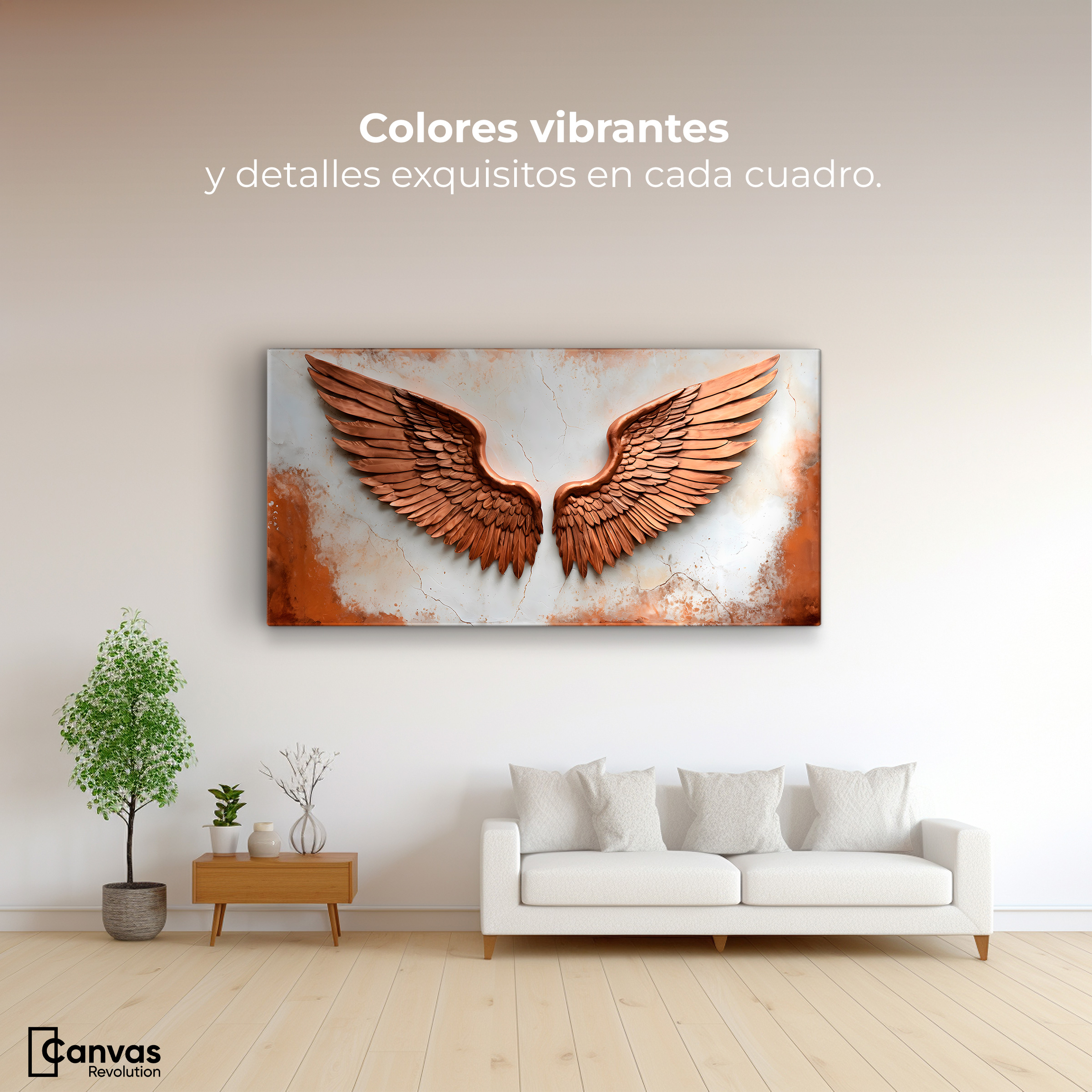 Foto 3 pulgar | Cuadro Alas De Ángel Canvas Alas Ángel Sublime 120x60