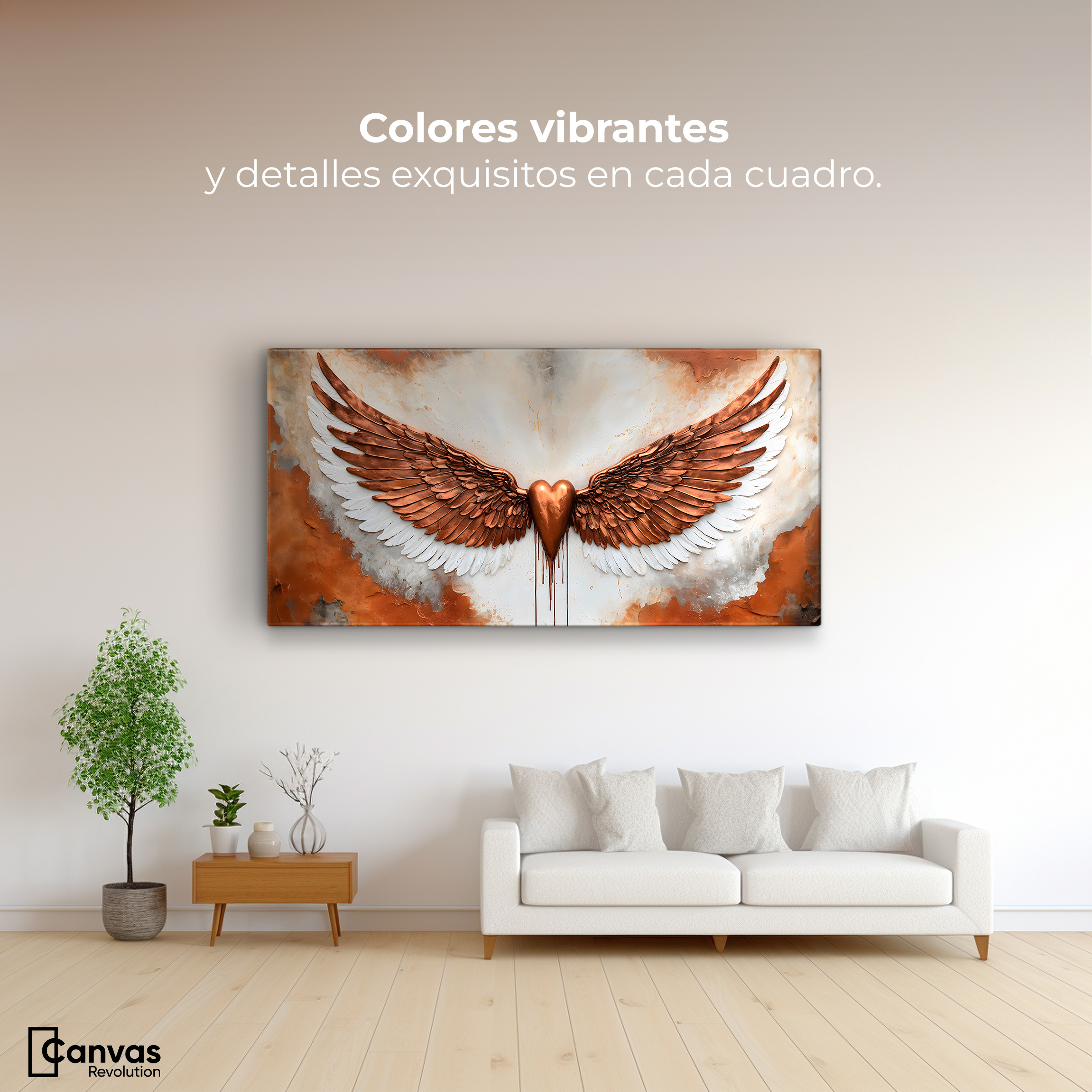 Foto 3 pulgar | Cuadro Alas De Ángel Canvas Alas Angel Fuerza 120x60